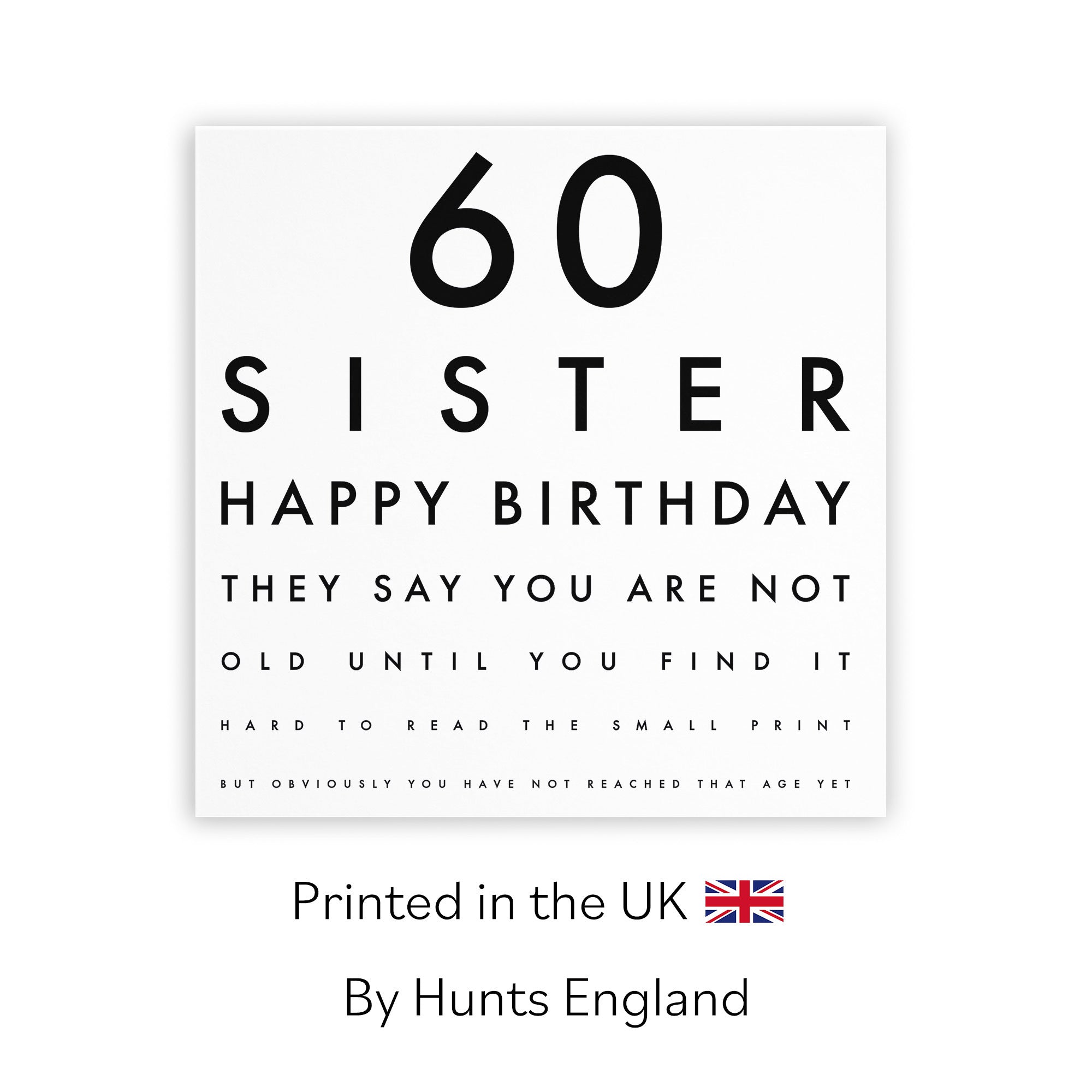 60th Sister Birthday Card Eye Sight Letters - Default Title (TH02413)