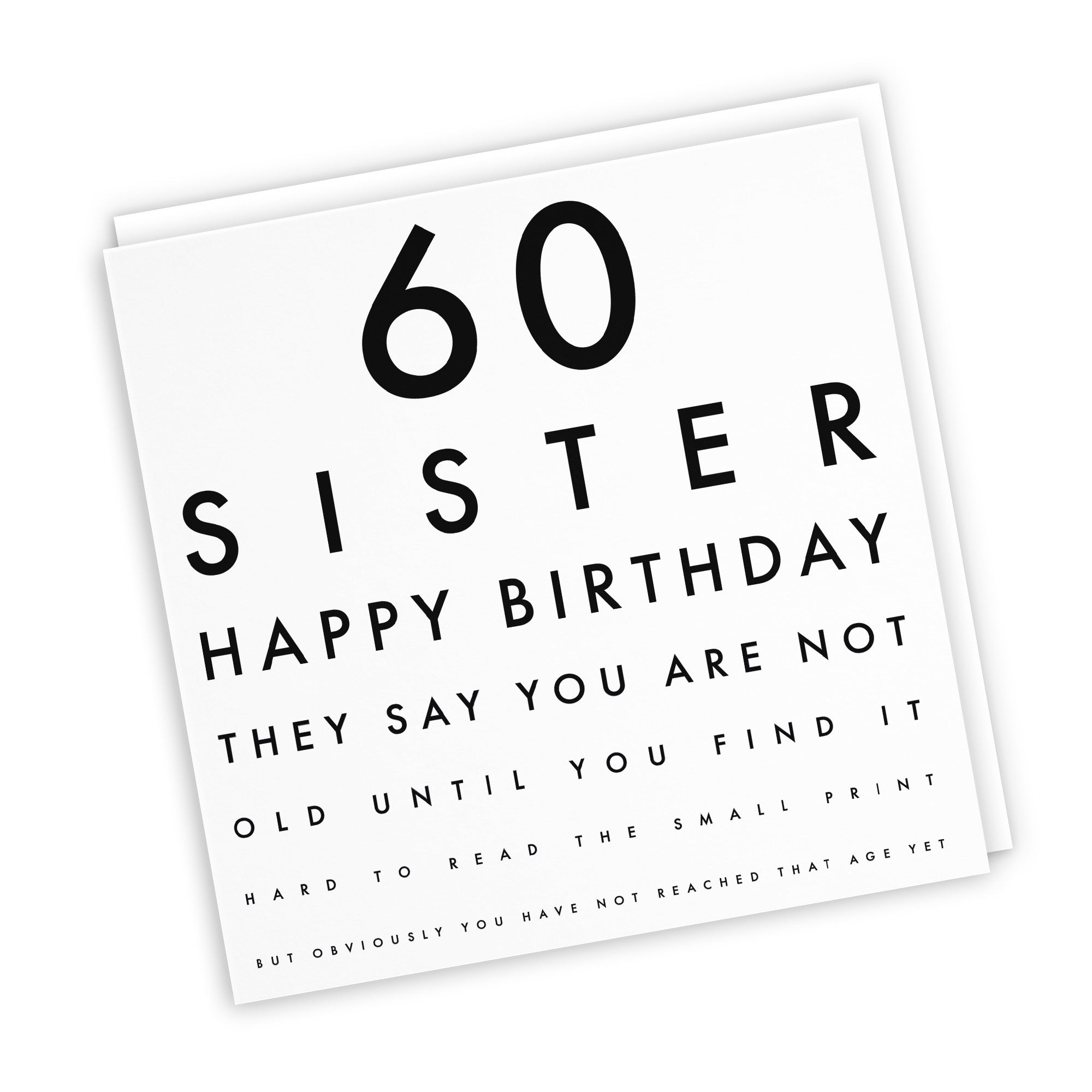 60th Sister Birthday Card Eye Sight Letters - Default Title (TH02413)