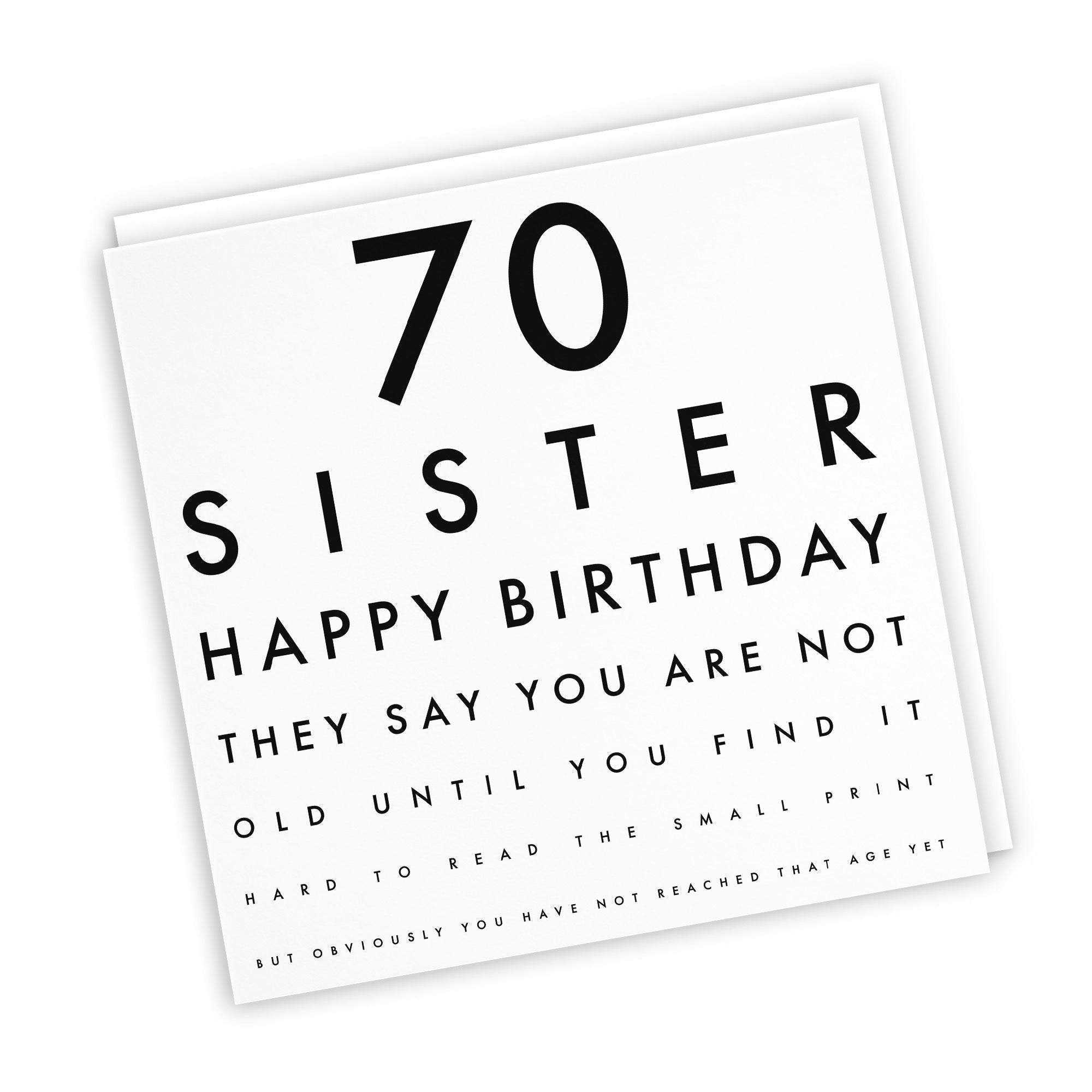 70th Sister Birthday Card Eye Sight Letters - Default Title (TH02414)