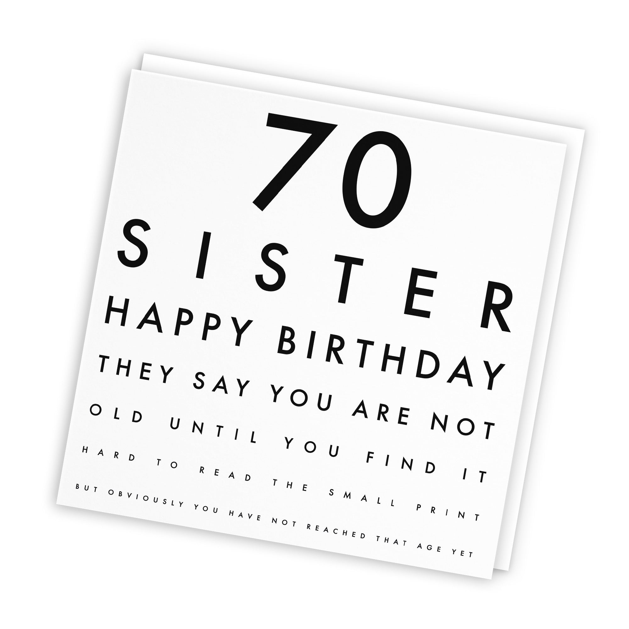 70th Sister Birthday Card Eye Sight Letters - Default Title (TH02414)