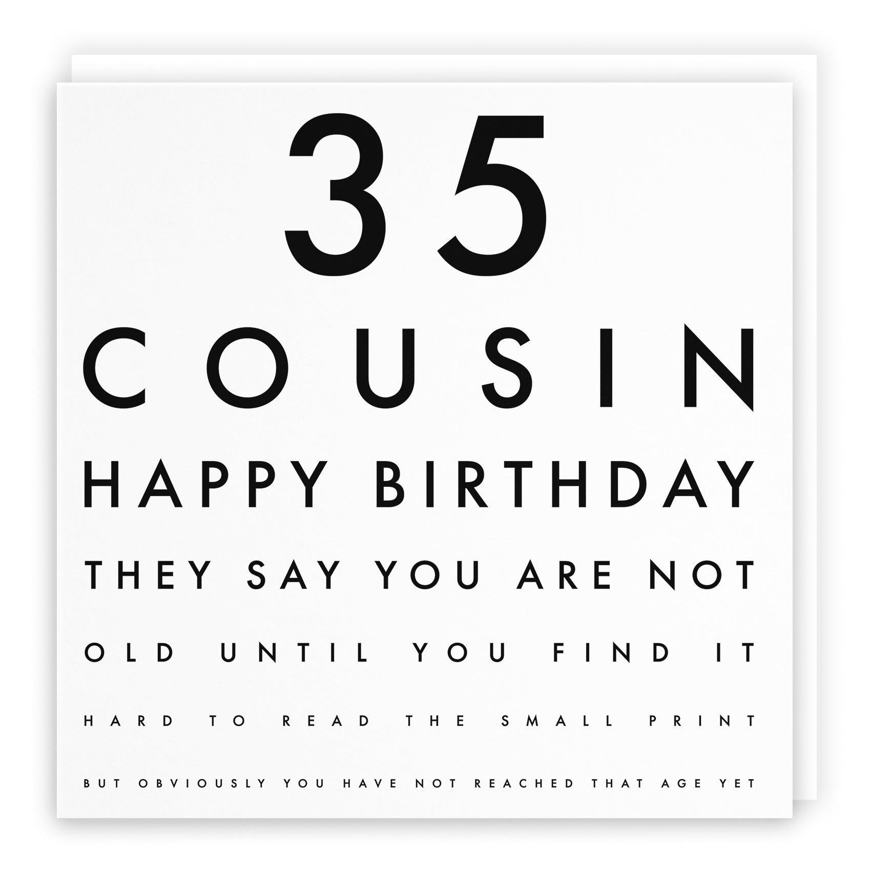 35th Cousin Birthday Card Eye Sight Letters - Default Title (TH02415)