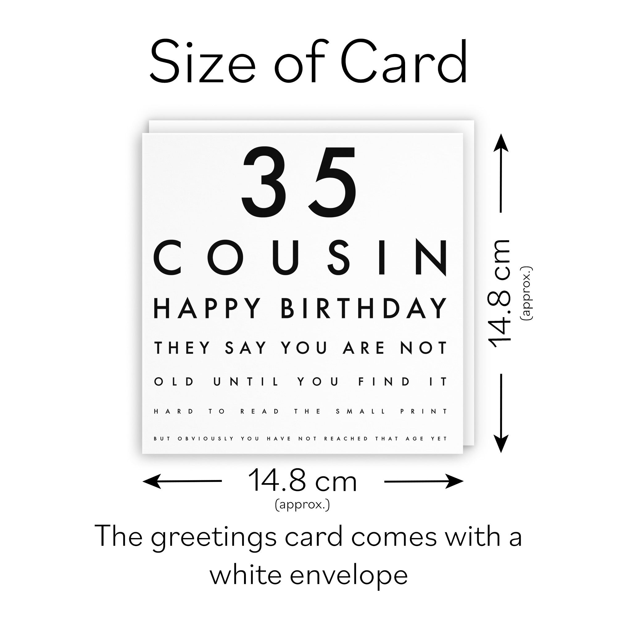 35th Cousin Birthday Card Eye Sight Letters - Default Title (TH02415)