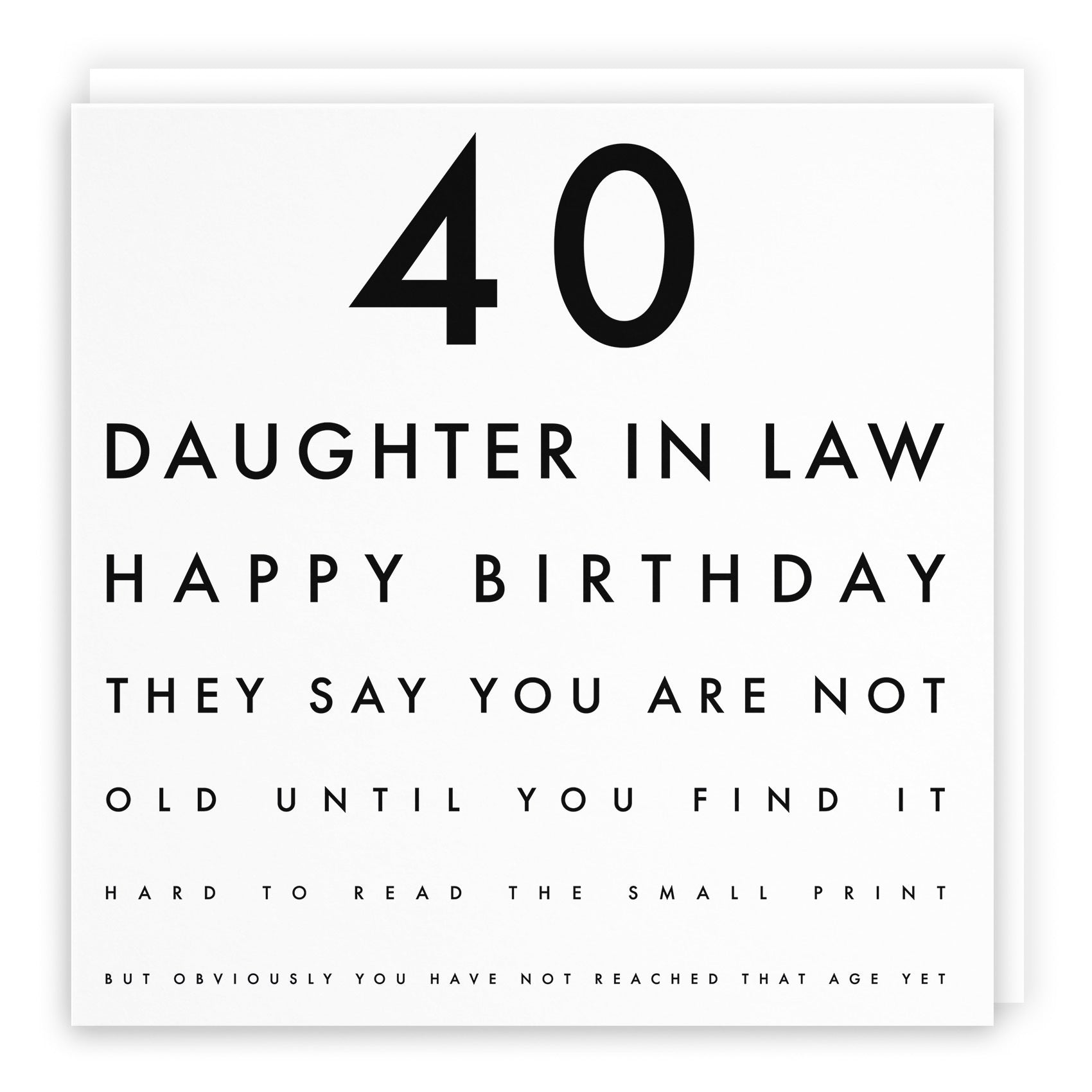 40th Daughter In Law Birthday Card Eye Sight Letters - Default Title (TH02428)
