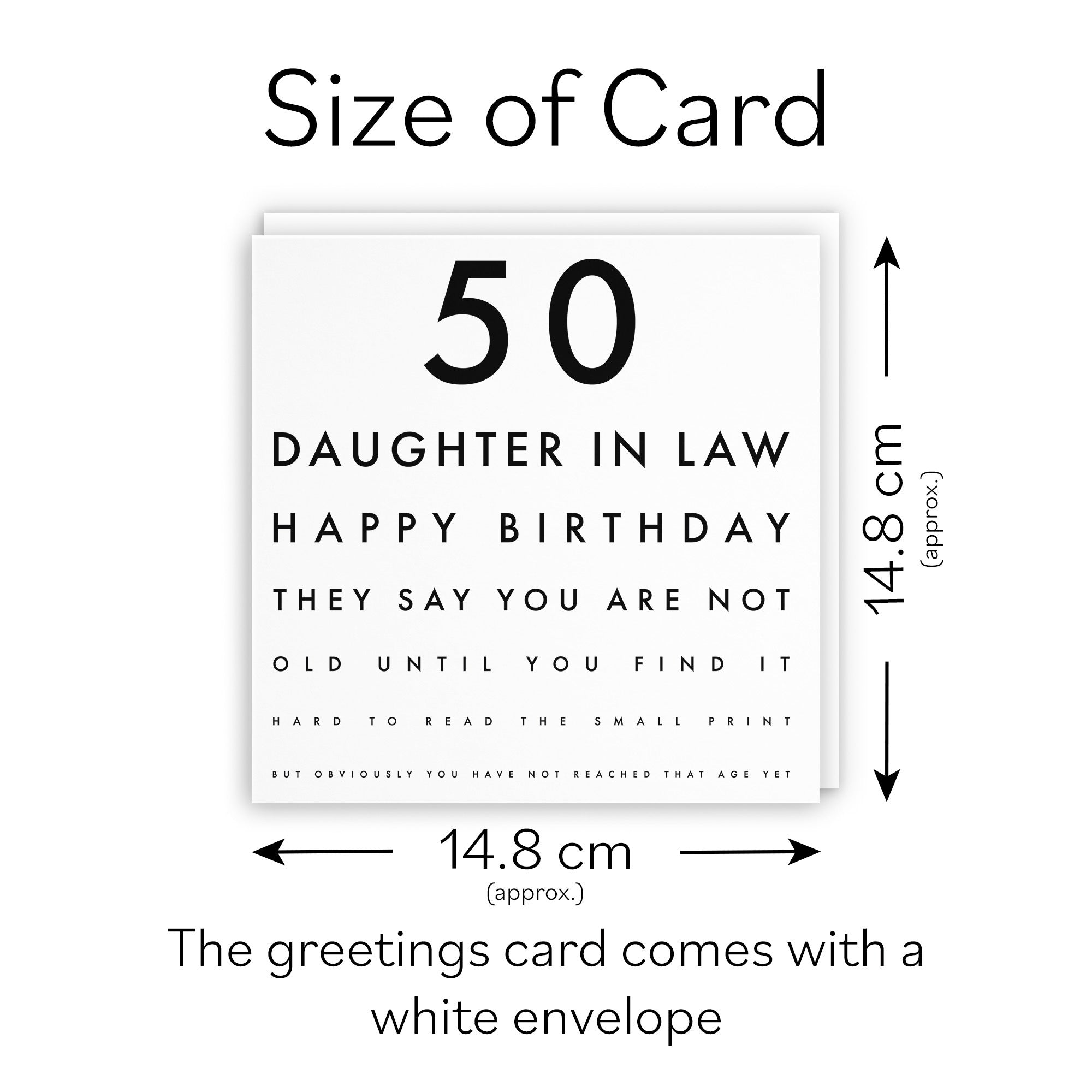 50th Daughter In Law Birthday Card Eye Sight Letters - Default Title (TH02430)
