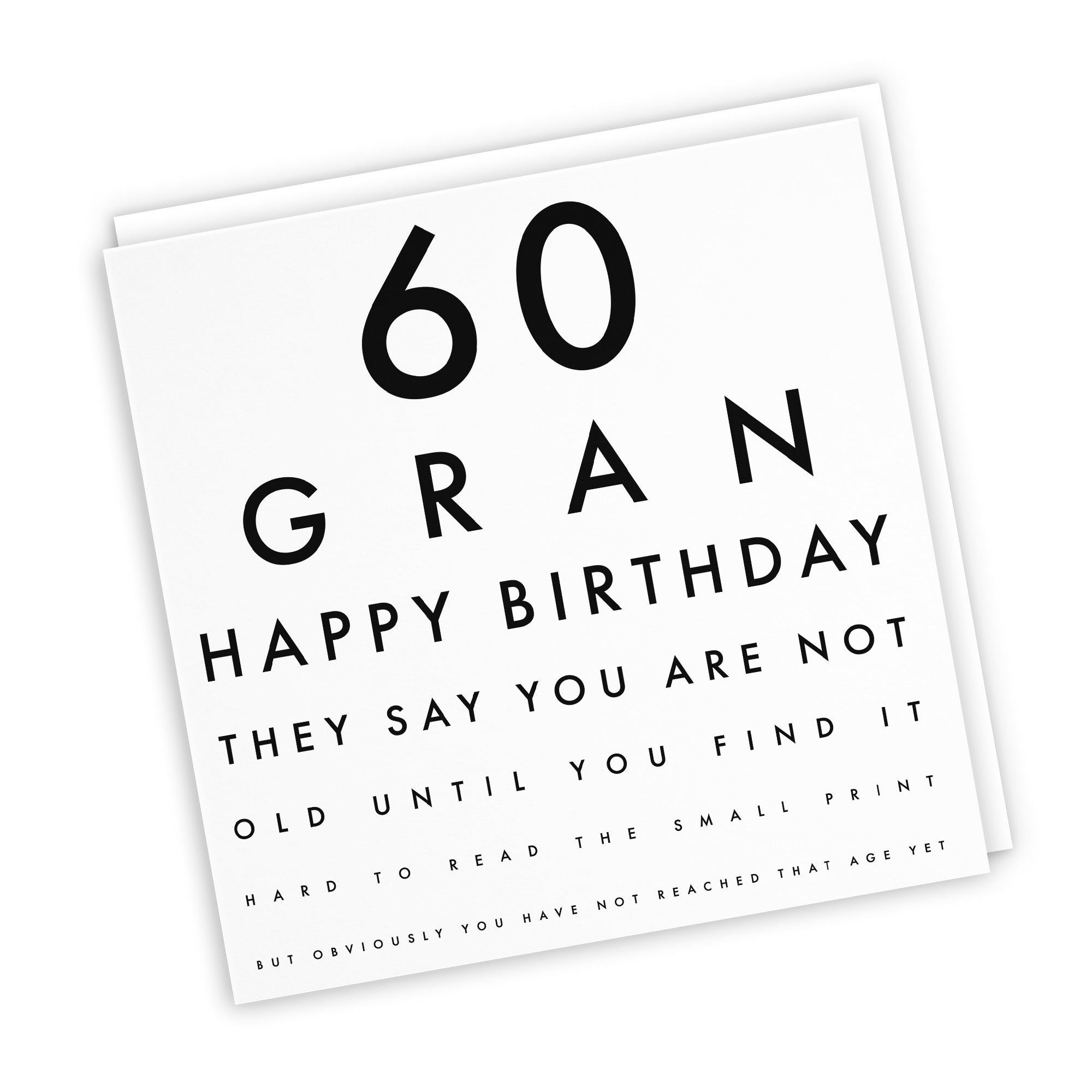 60th Gran Birthday Card Eye Sight Letters - Default Title (TH02435)