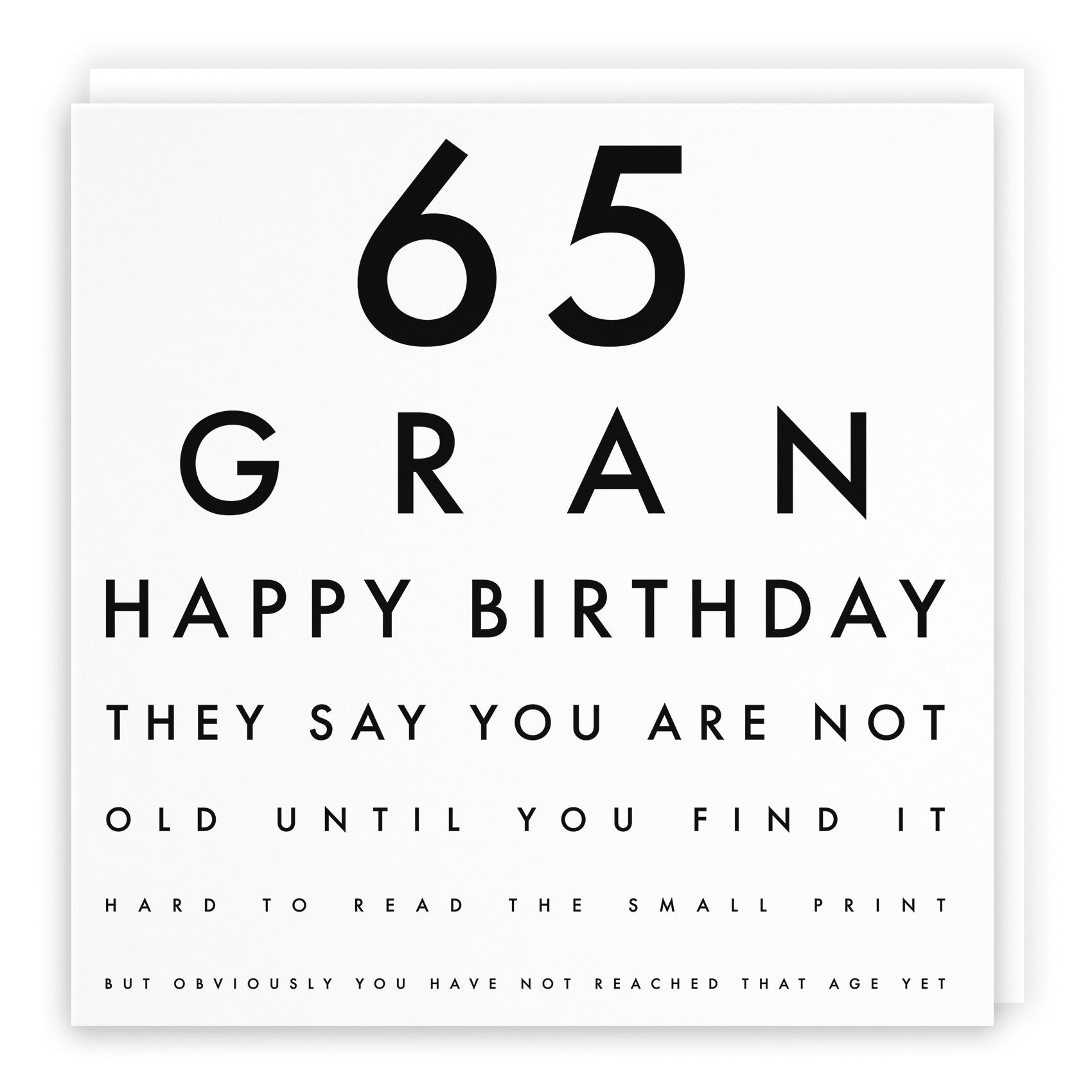 65th Gran Birthday Card Eye Sight Letters - Default Title (TH02436)