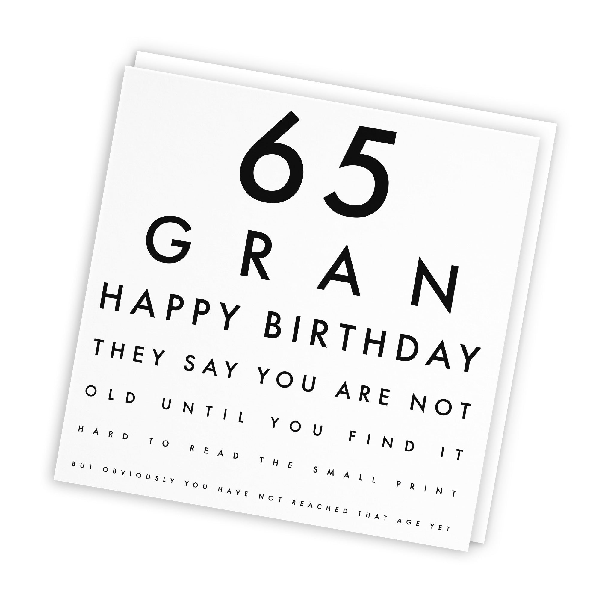 65th Gran Birthday Card Eye Sight Letters - Default Title (TH02436)