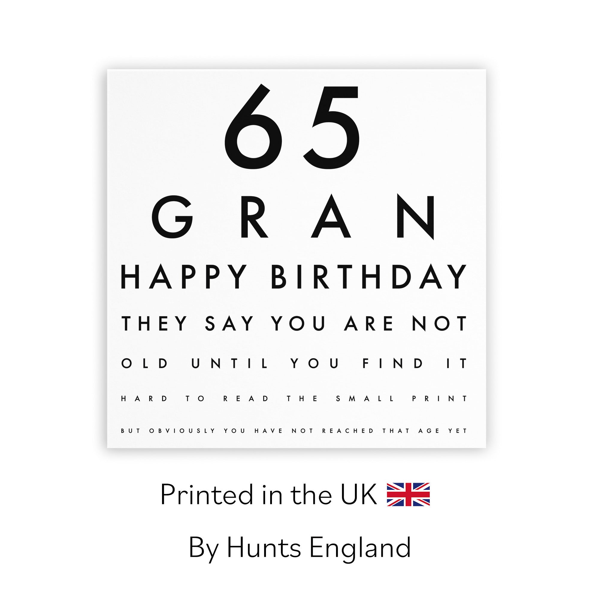 65th Gran Birthday Card Eye Sight Letters - Default Title (TH02436)