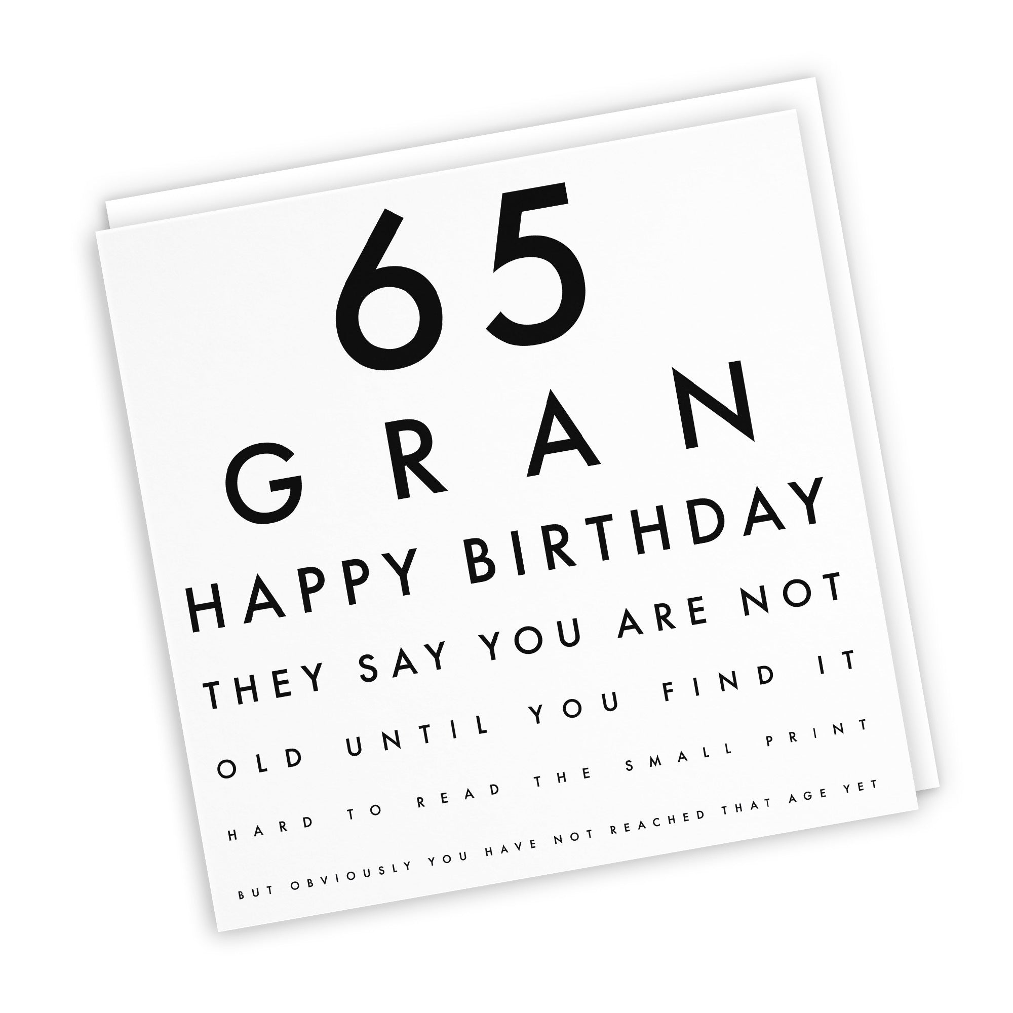 65th Gran Birthday Card Eye Sight Letters - Default Title (TH02436)