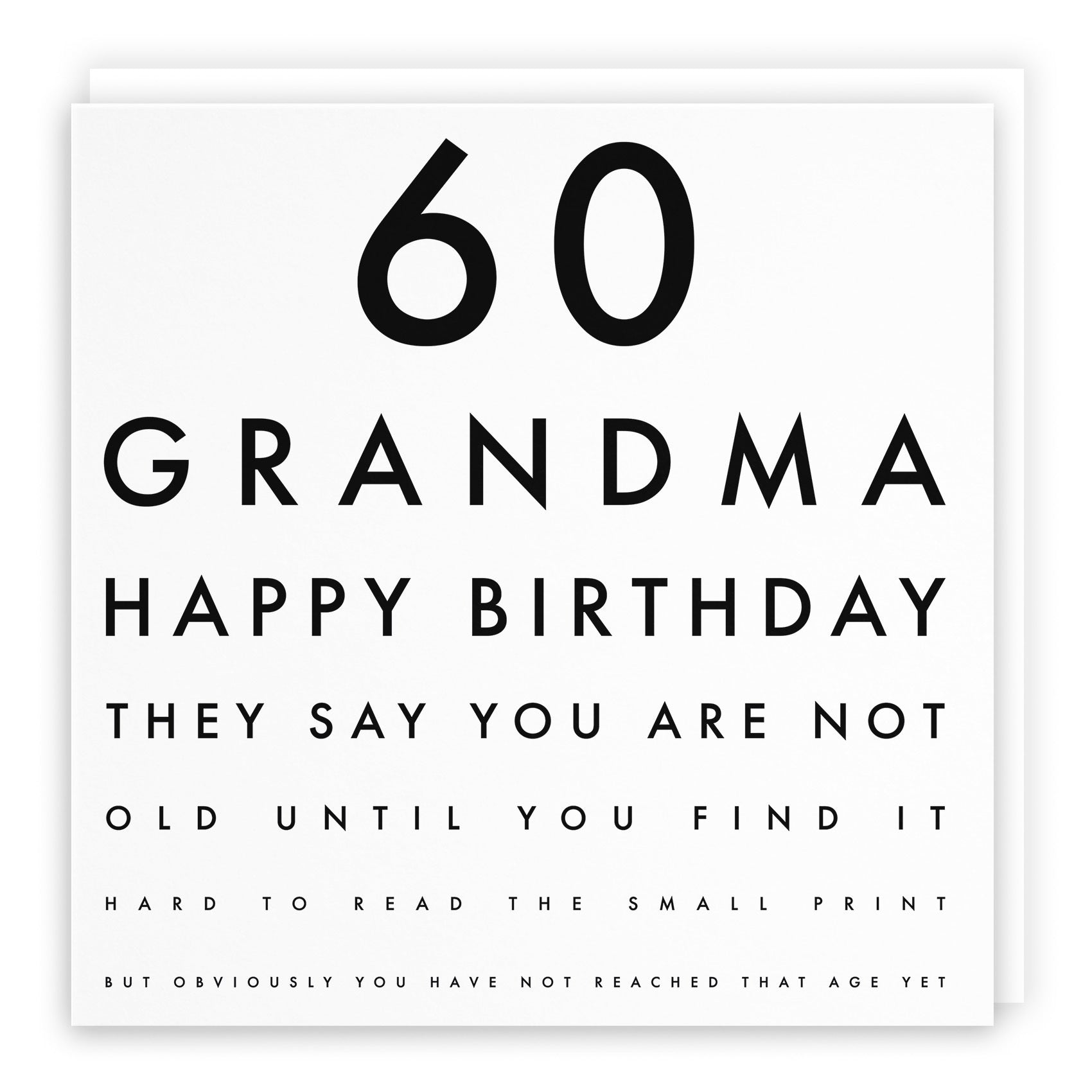 60th Grandma Birthday Card Eye Sight Letters - Default Title (TH02438)