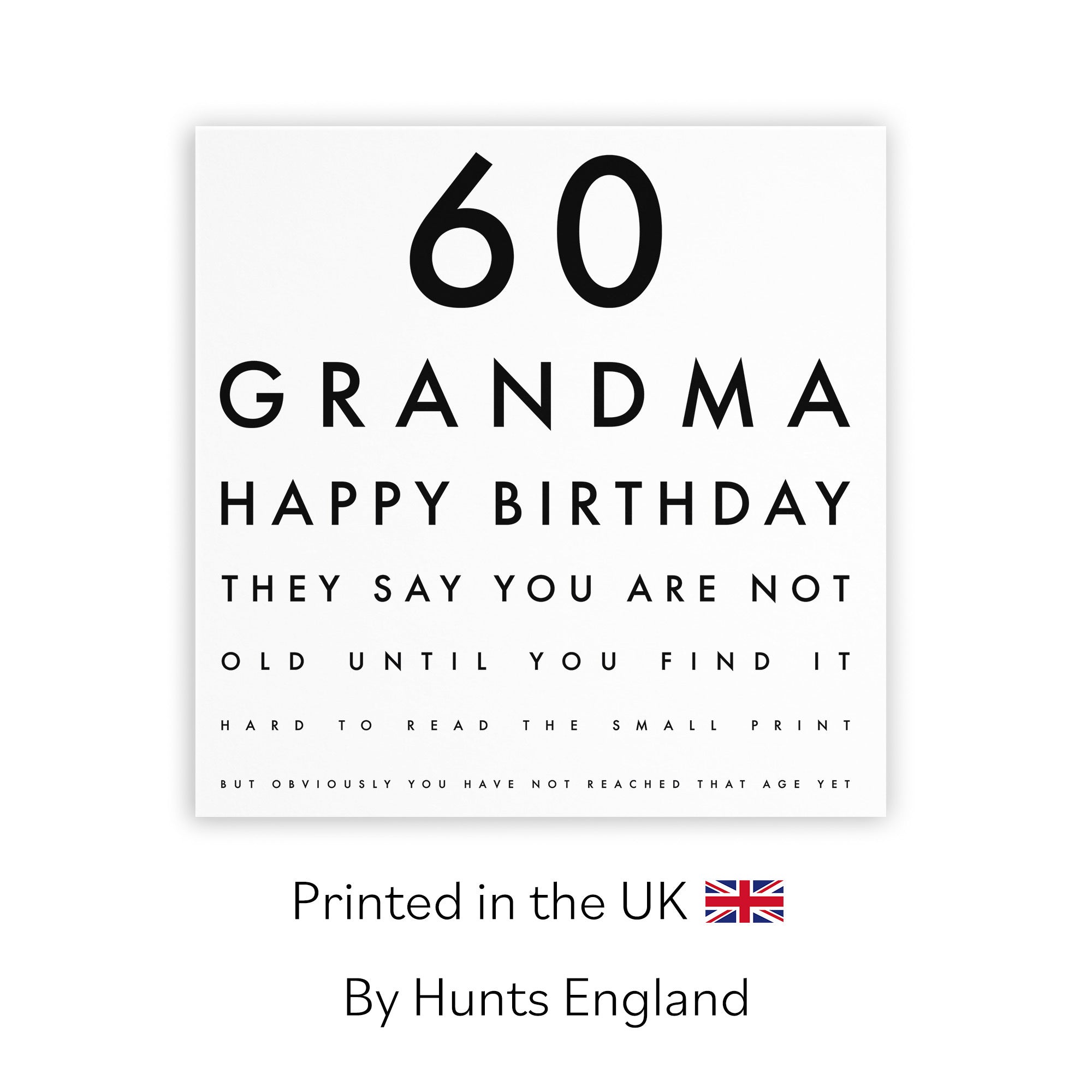 60th Grandma Birthday Card Eye Sight Letters - Default Title (TH02438)