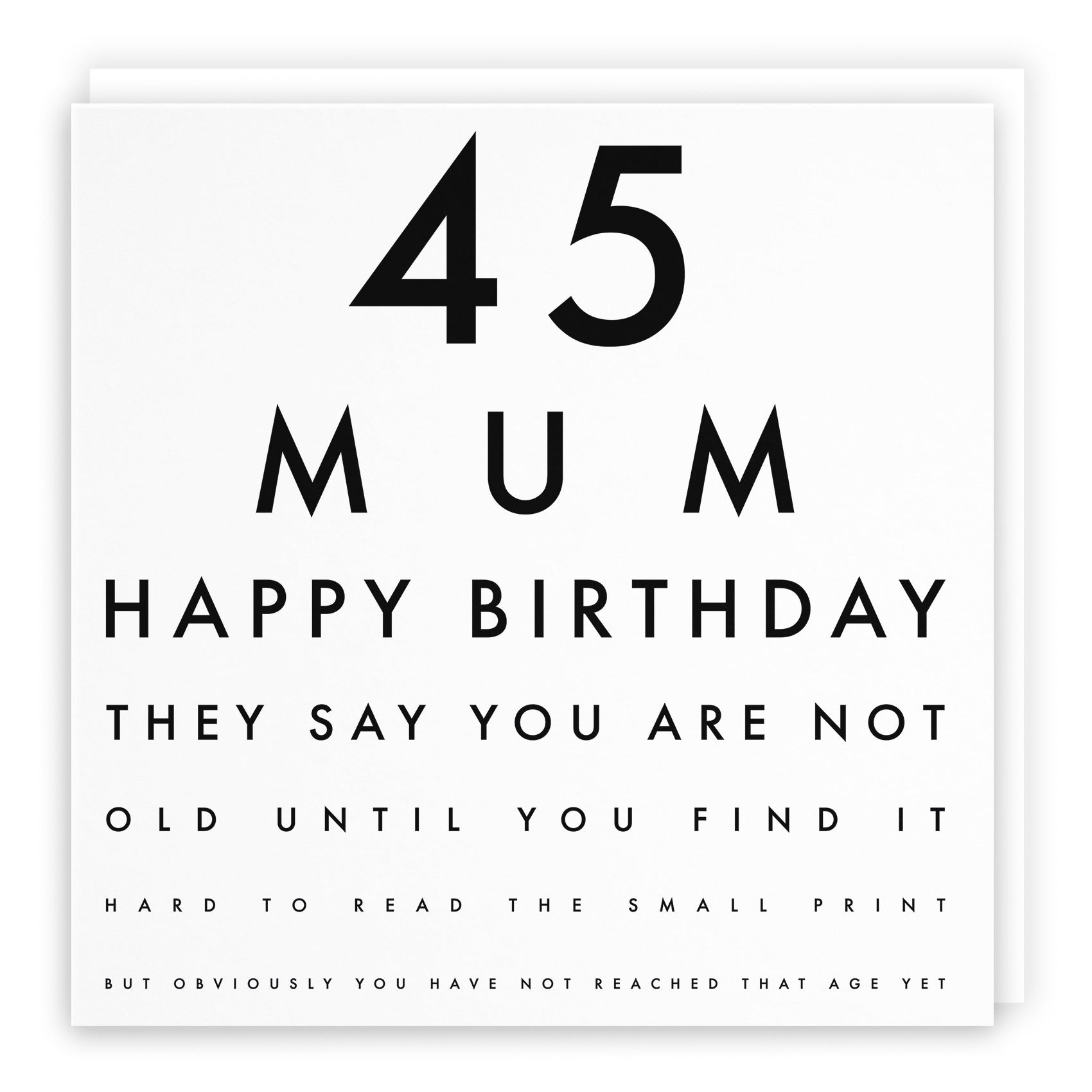 45th Mum Birthday Card Eye Sight Letters - Default Title (TH02443)