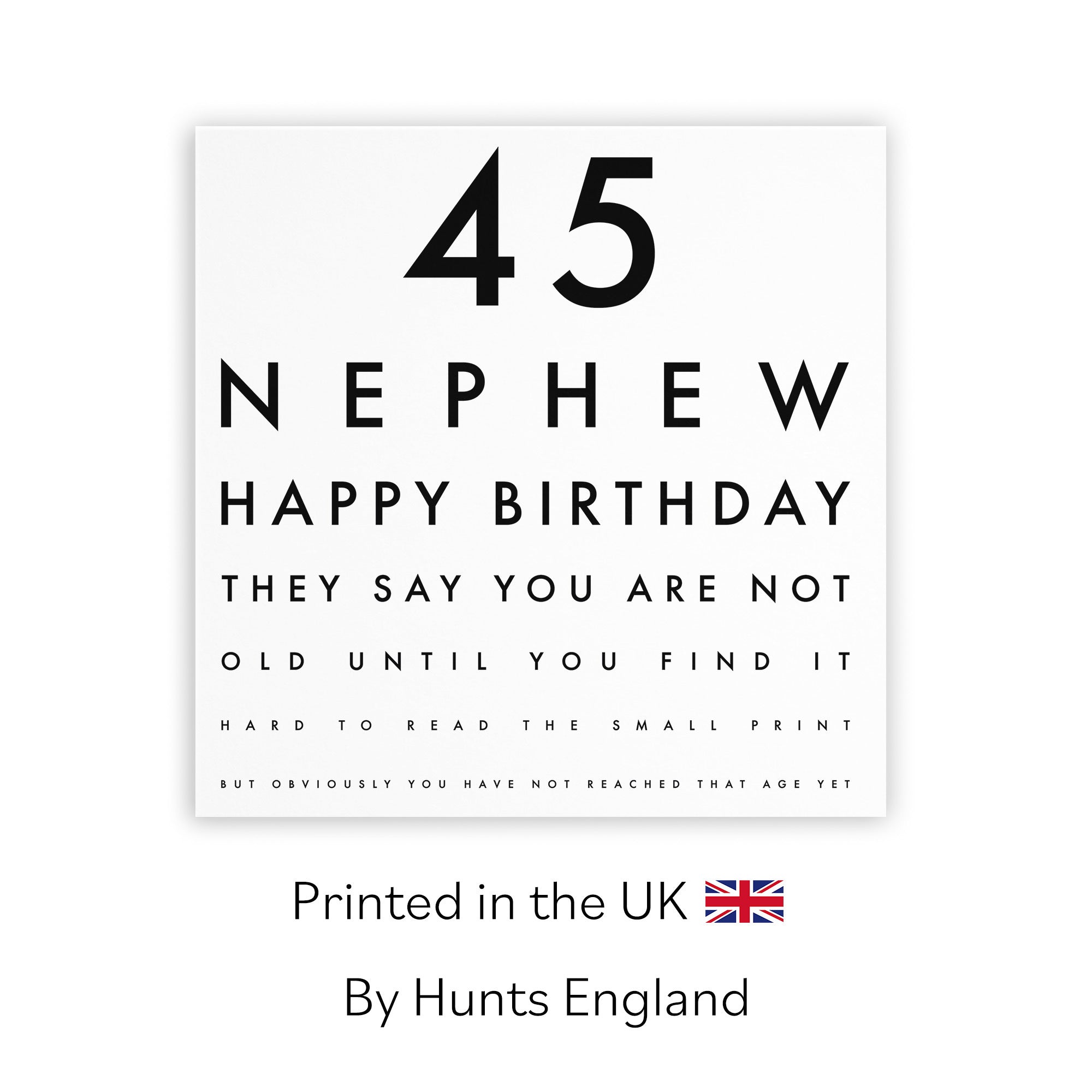 45th Nephew Birthday Card Eye Sight Letters - Default Title (TH02446)