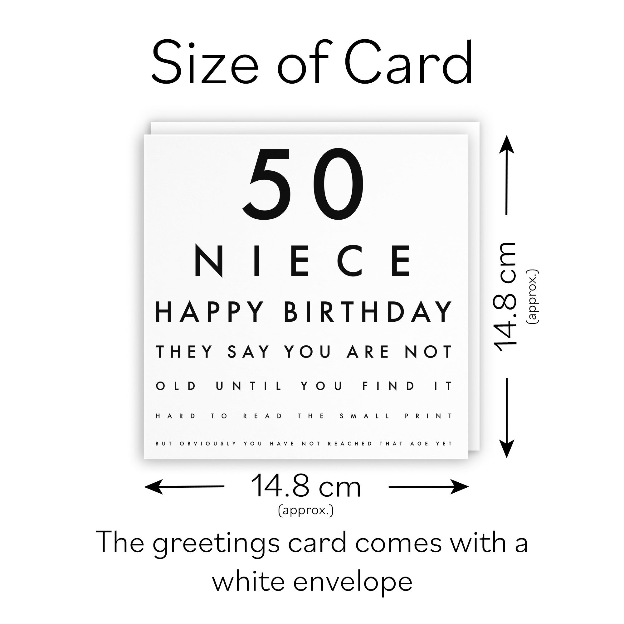 50th Niece Birthday Card Eye Sight Letters - Default Title (TH02449)