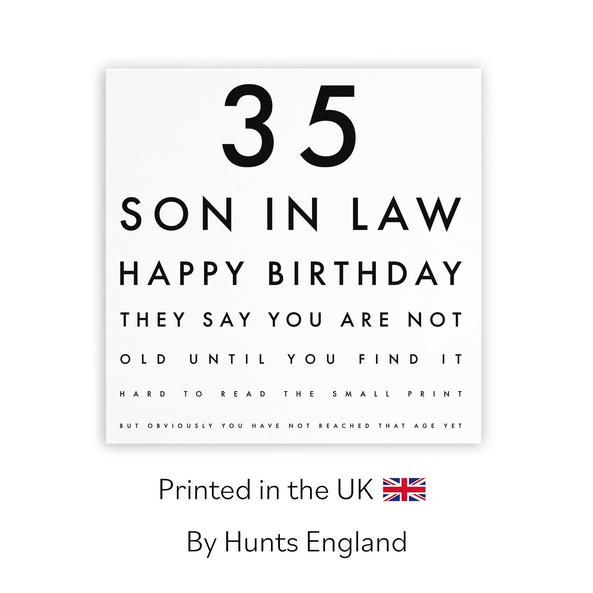 35th Son In Law Birthday Card Eye Sight Letters - Default Title (TH02452)