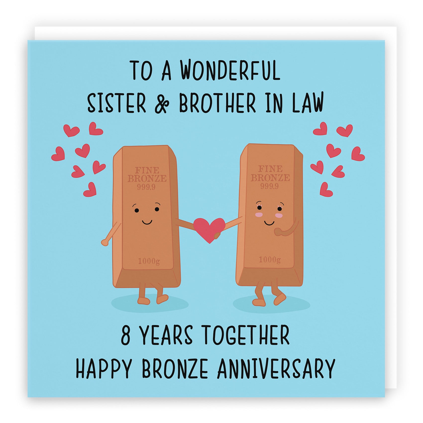 8th Sister And Brother In Law Anniversary Card Iconic - Default Title (TH02499)