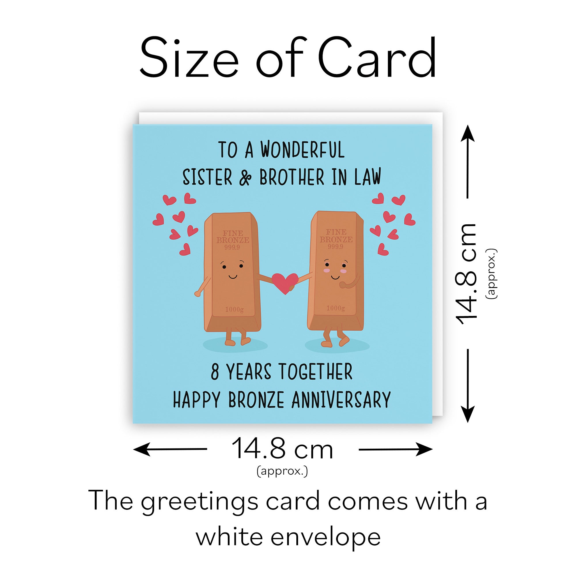 8th Sister And Brother In Law Anniversary Card Iconic - Default Title (TH02499)
