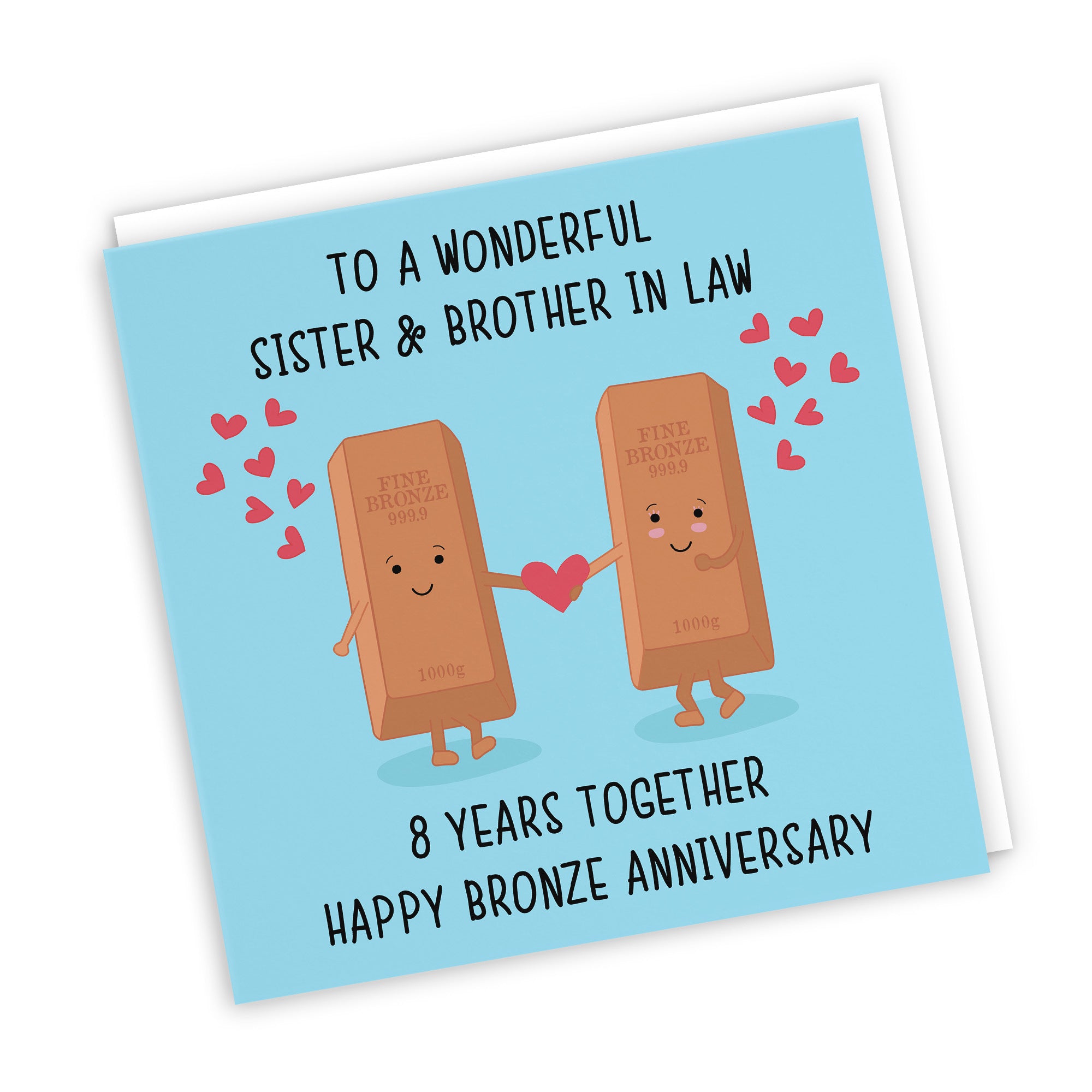 8th Sister And Brother In Law Anniversary Card Iconic - Default Title (TH02499)