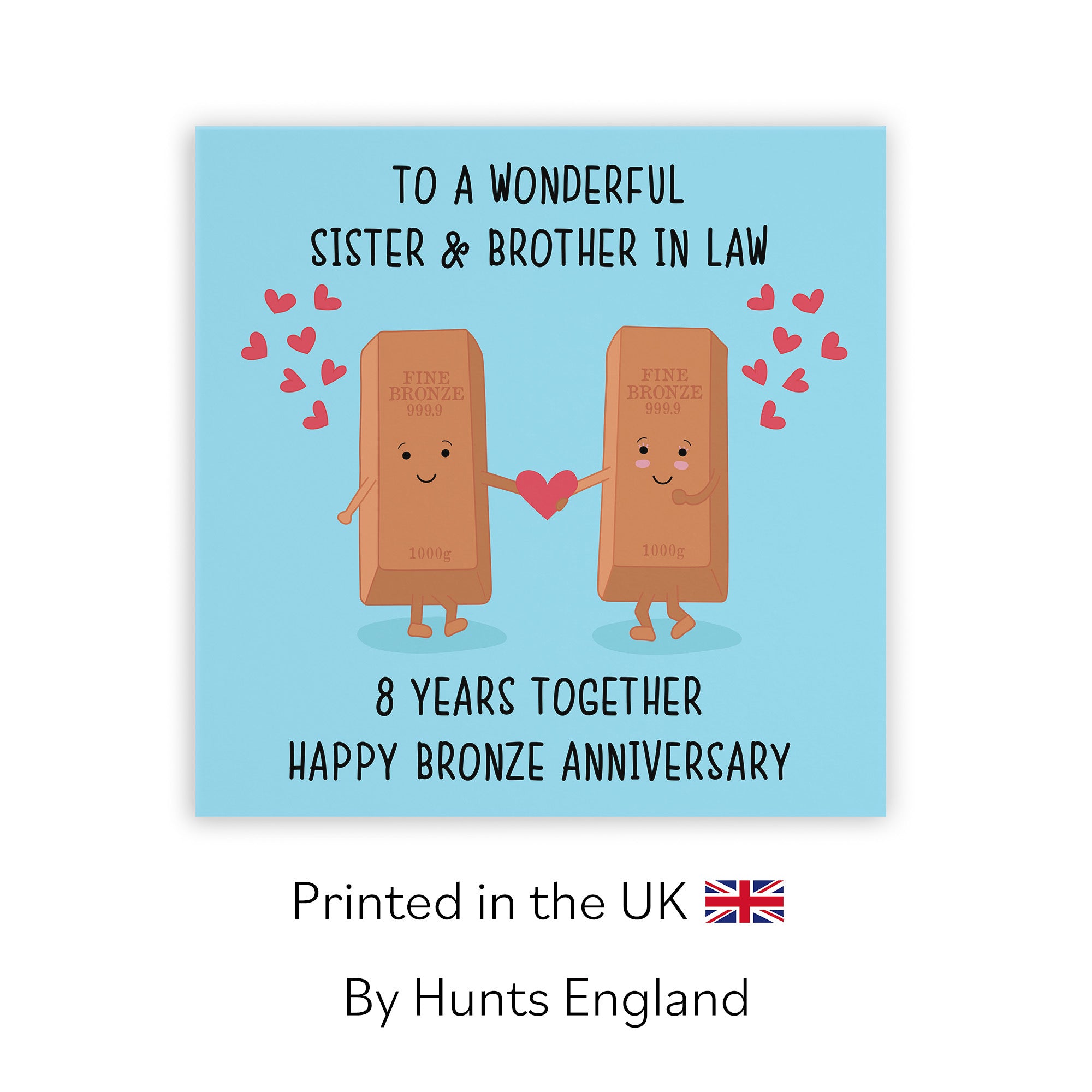 8th Sister And Brother In Law Anniversary Card Iconic - Default Title (TH02499)