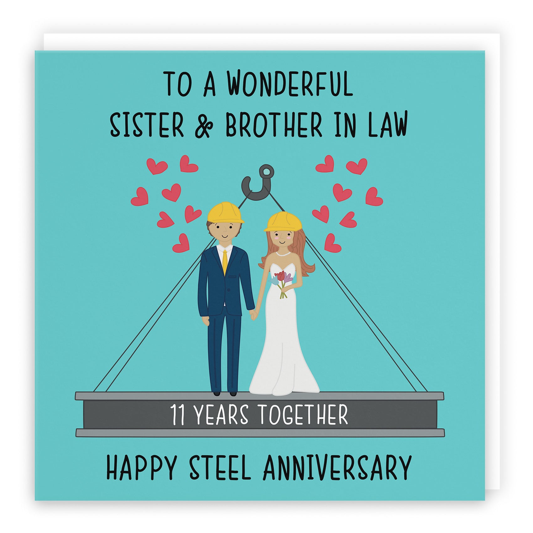 11th Sister And Brother In Law Anniversary Card Iconic - Default Title (TH02502)