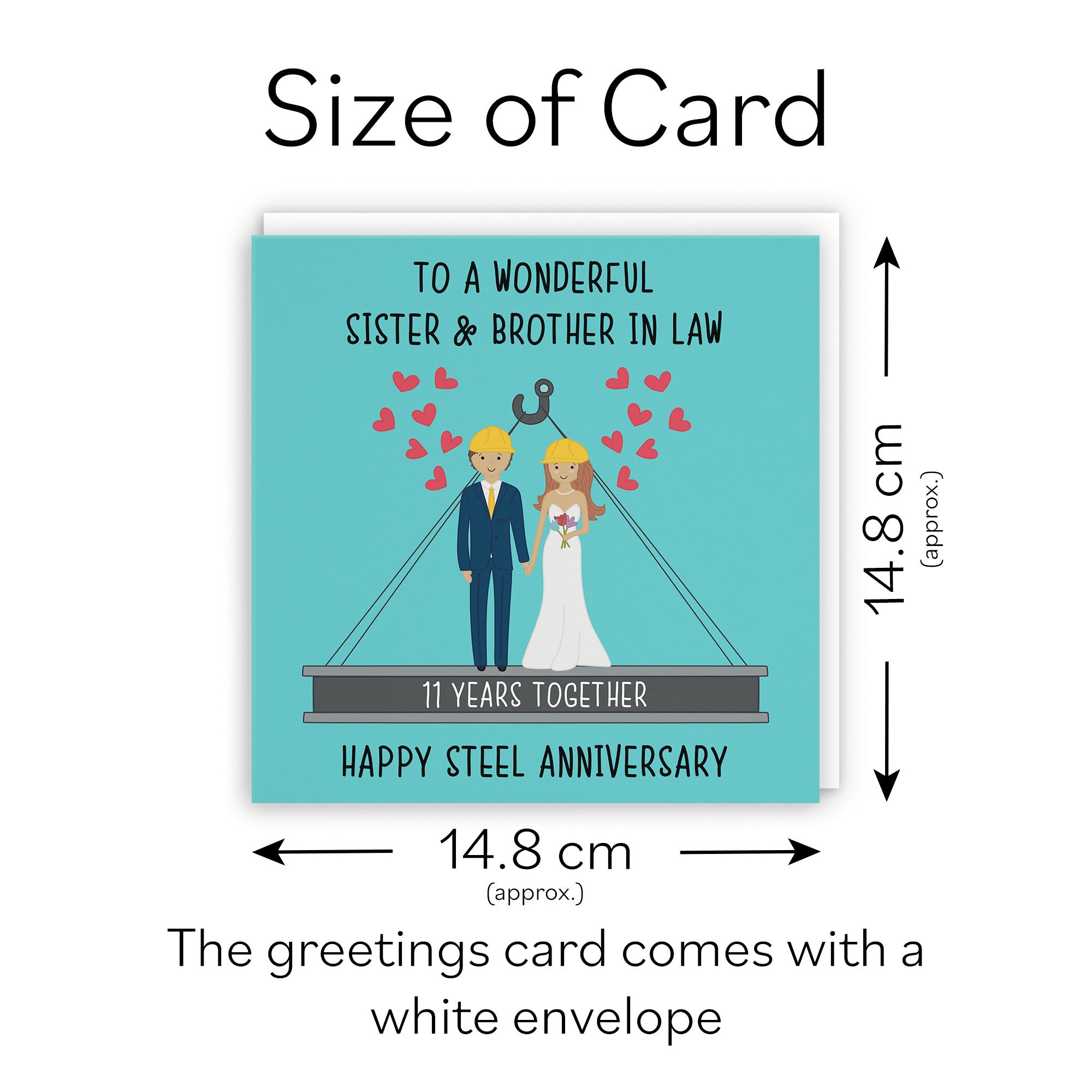 11th Sister And Brother In Law Anniversary Card Iconic - Default Title (TH02502)