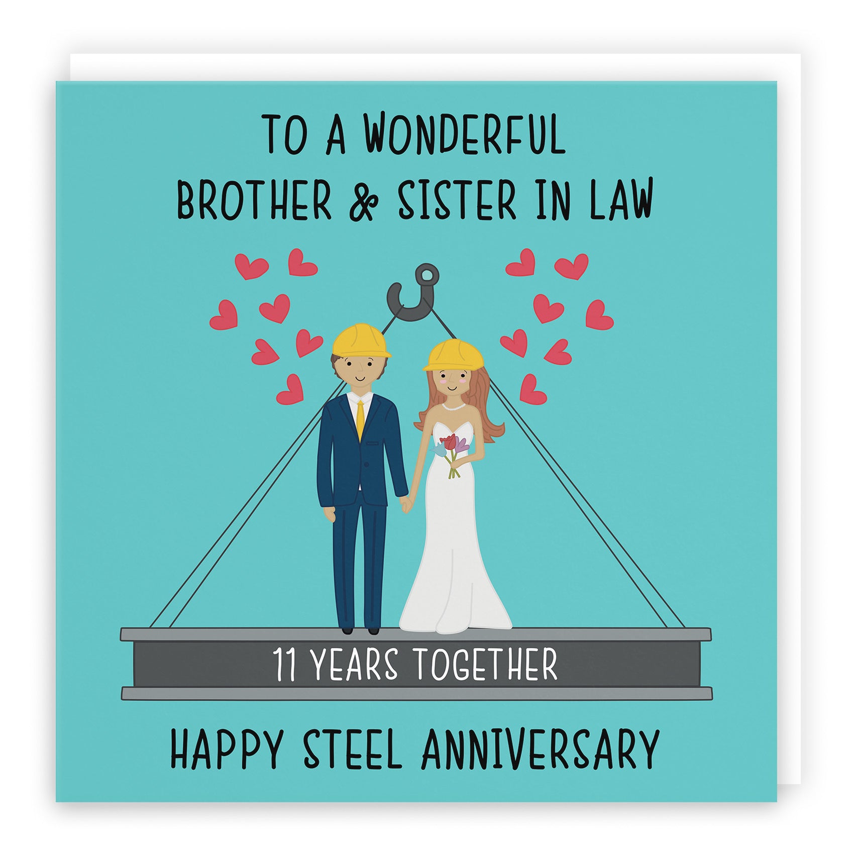 11th Brother And Sister In Law Anniversary Card Iconic - Default Title (TH02503)