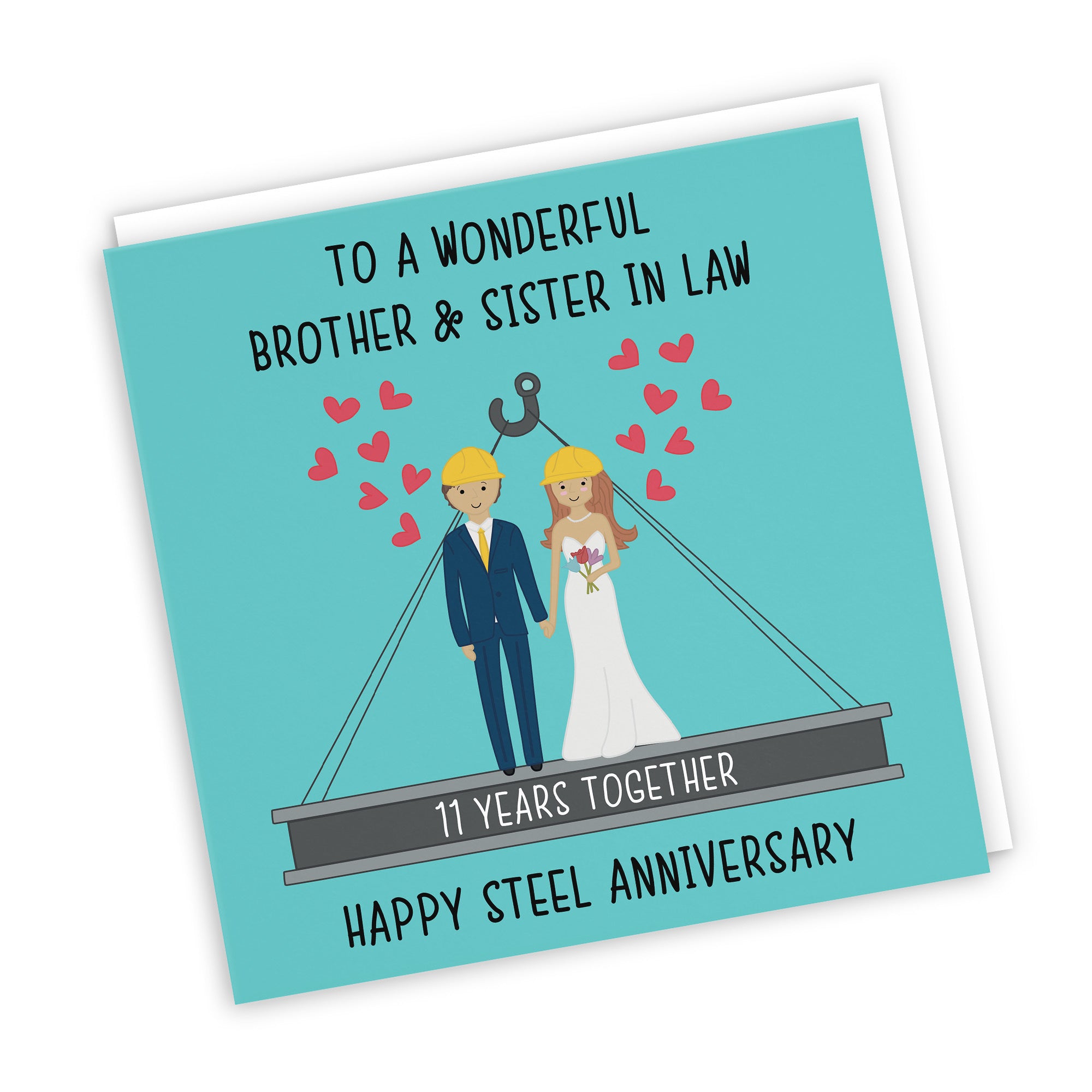 11th Brother And Sister In Law Anniversary Card Iconic - Default Title (TH02503)