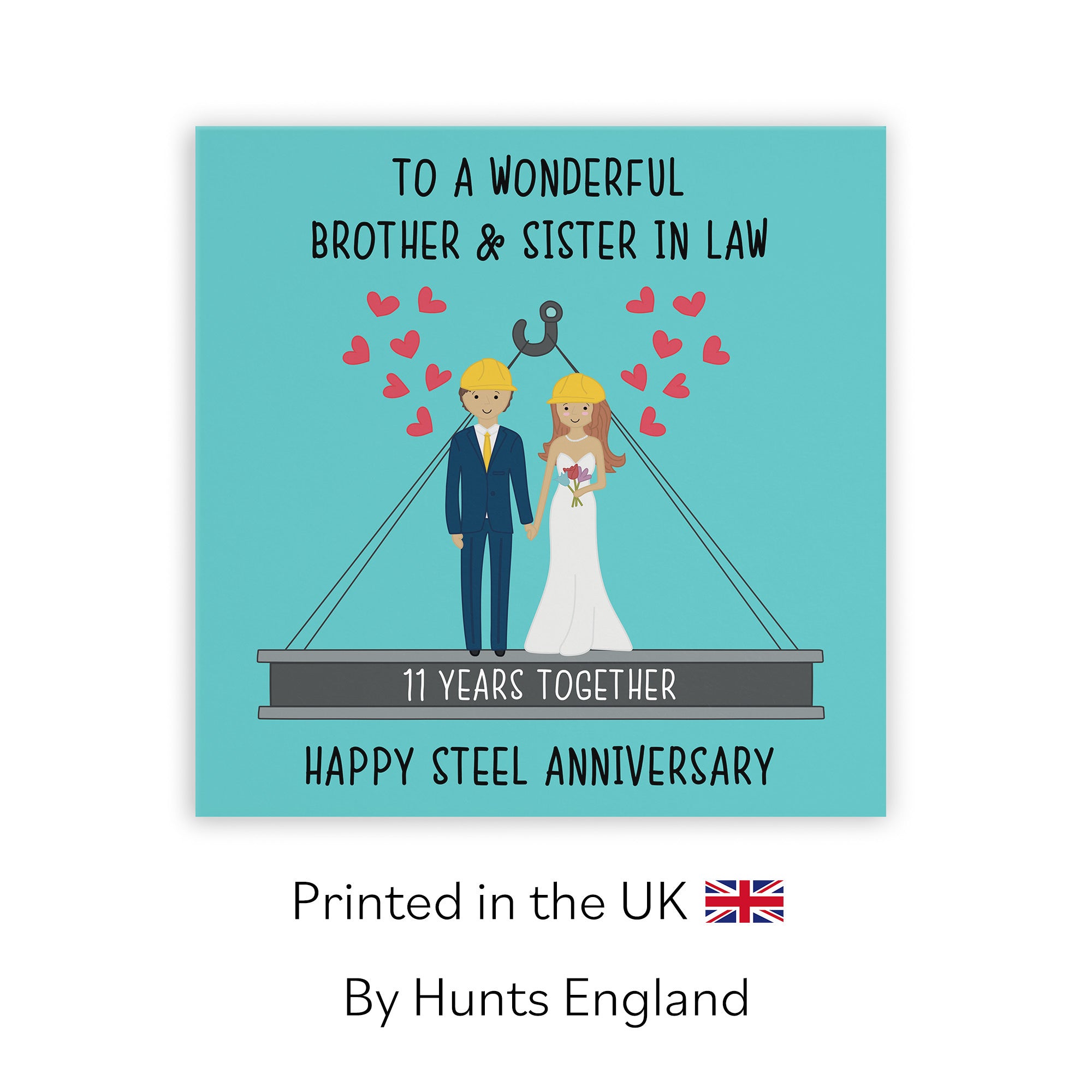 11th Brother And Sister In Law Anniversary Card Iconic - Default Title (TH02503)