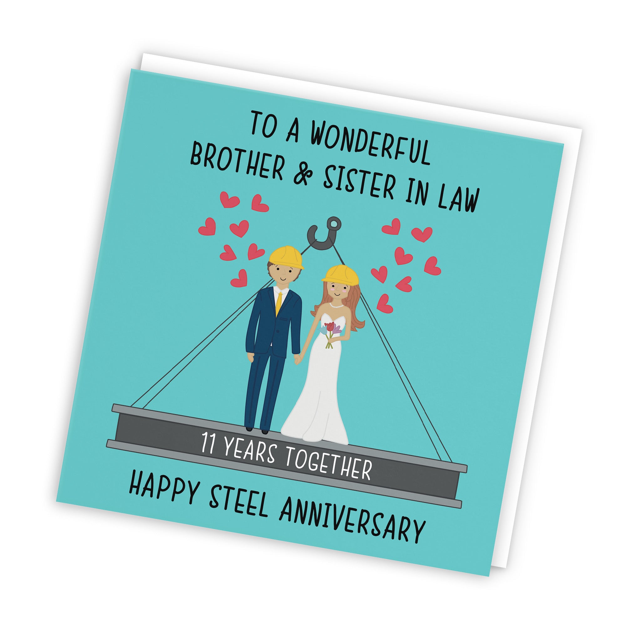 11th Brother And Sister In Law Anniversary Card Iconic - Default Title (TH02503)