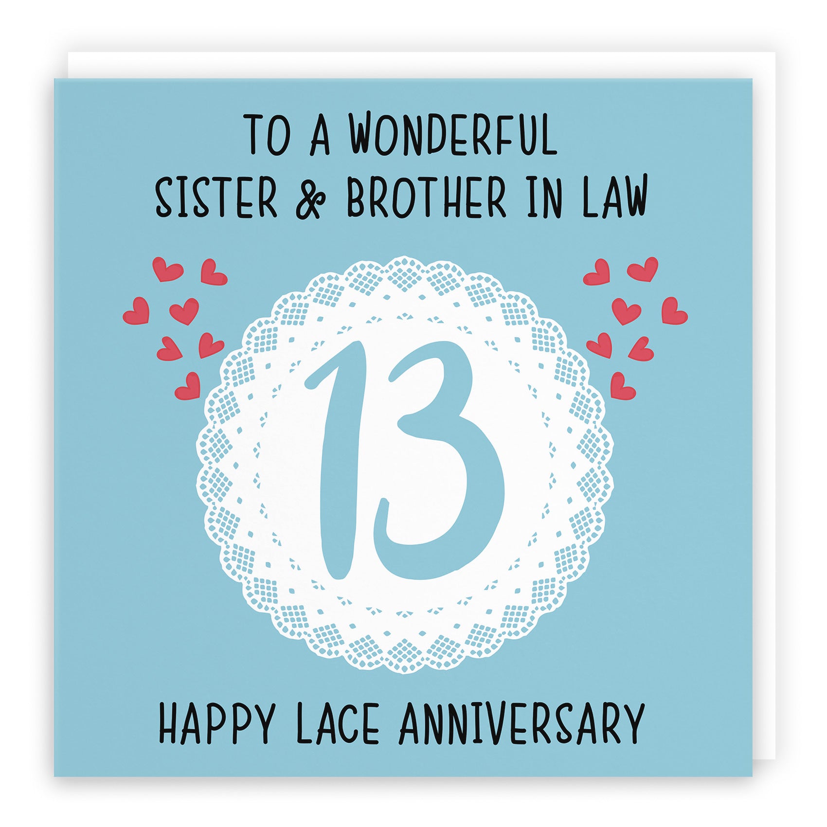 13th Sister And Brother In Law Anniversary Card Iconic - Default Title (TH02506)
