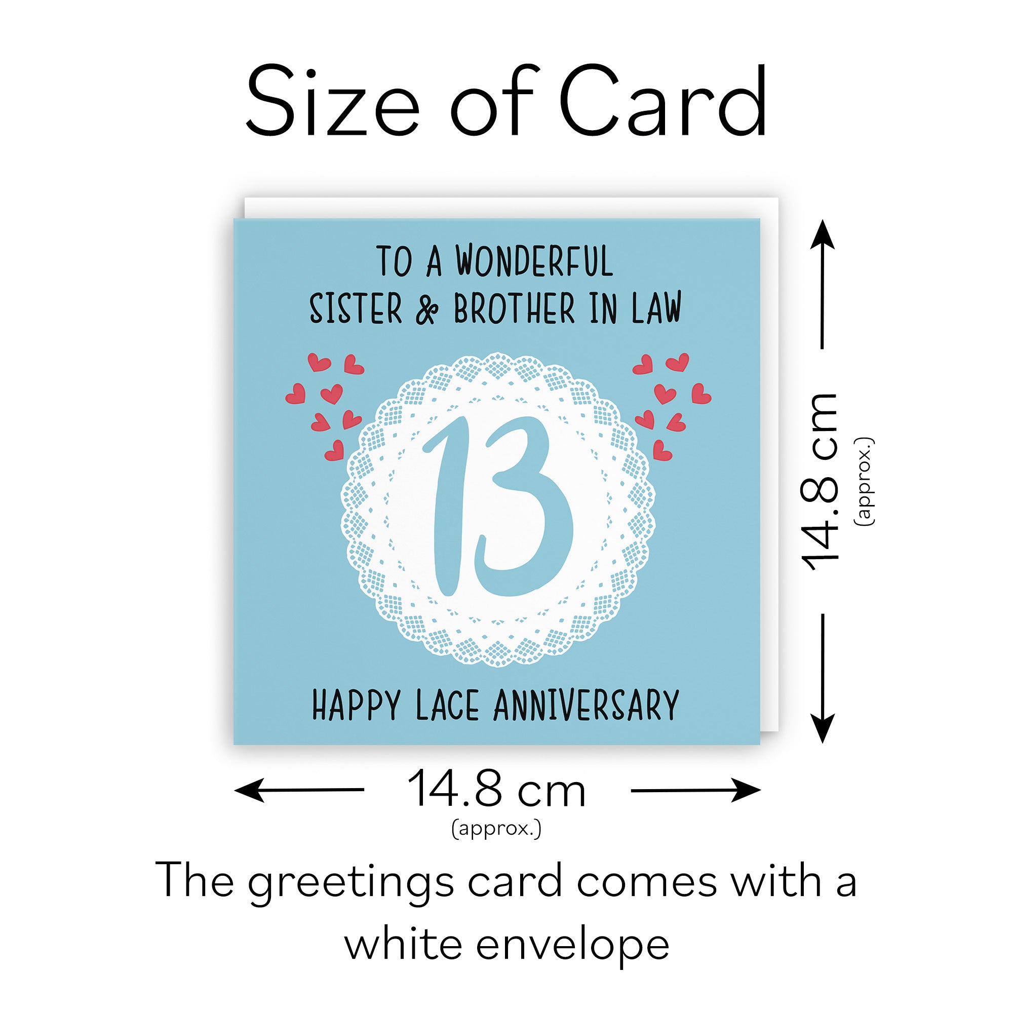 13th Sister And Brother In Law Anniversary Card Iconic - Default Title (TH02506)