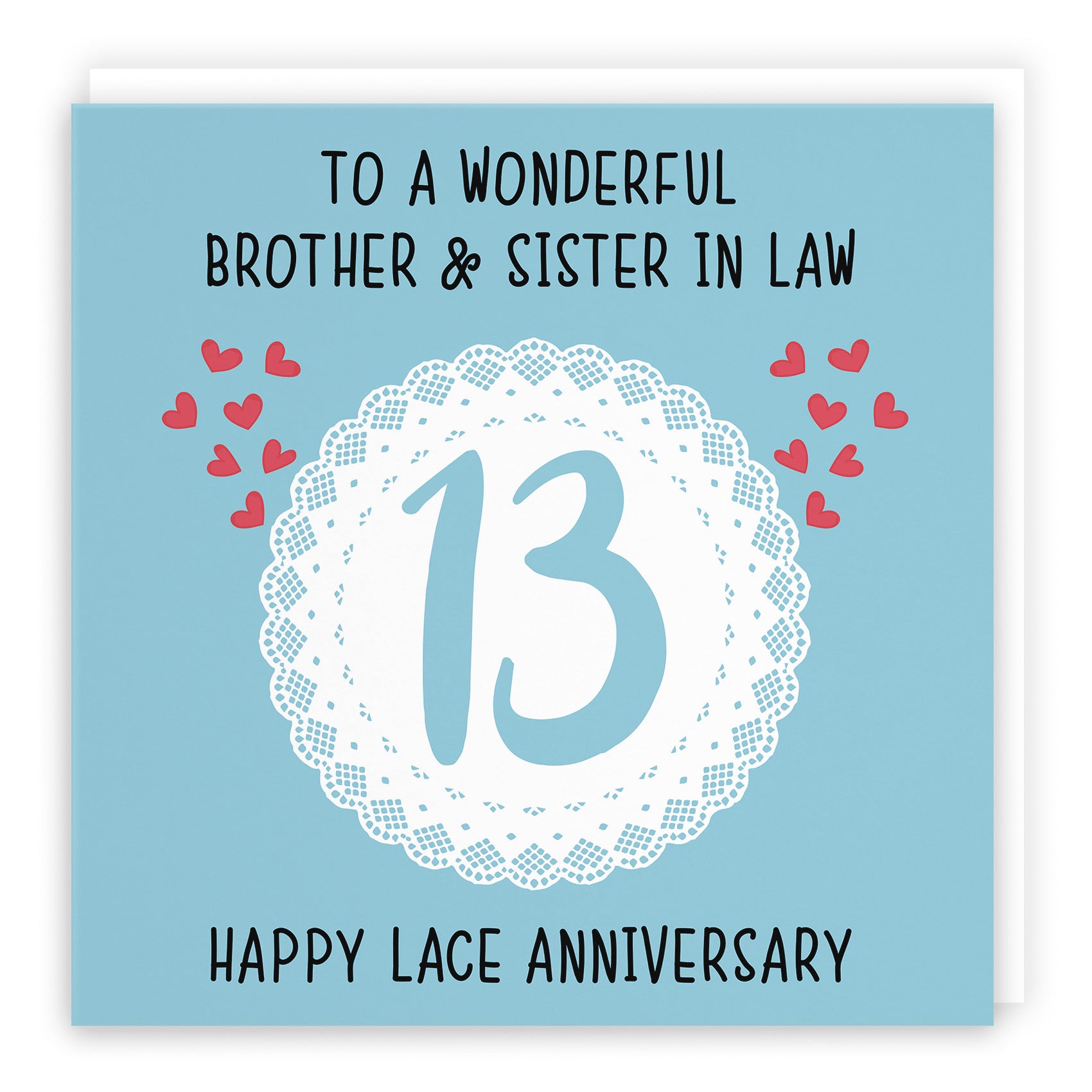 13th Brother And Sister In Law Anniversary Card Iconic - Default Title (TH02507)