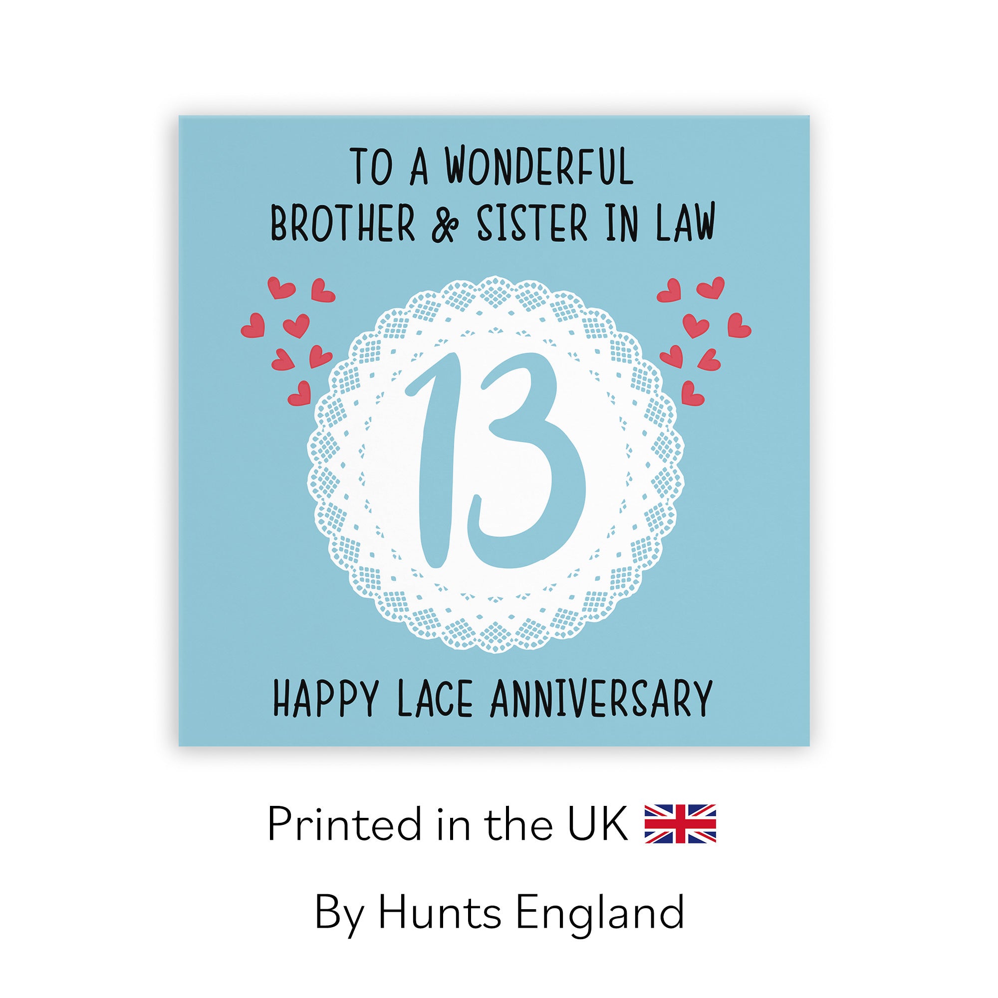 13th Brother And Sister In Law Anniversary Card Iconic - Default Title (TH02507)