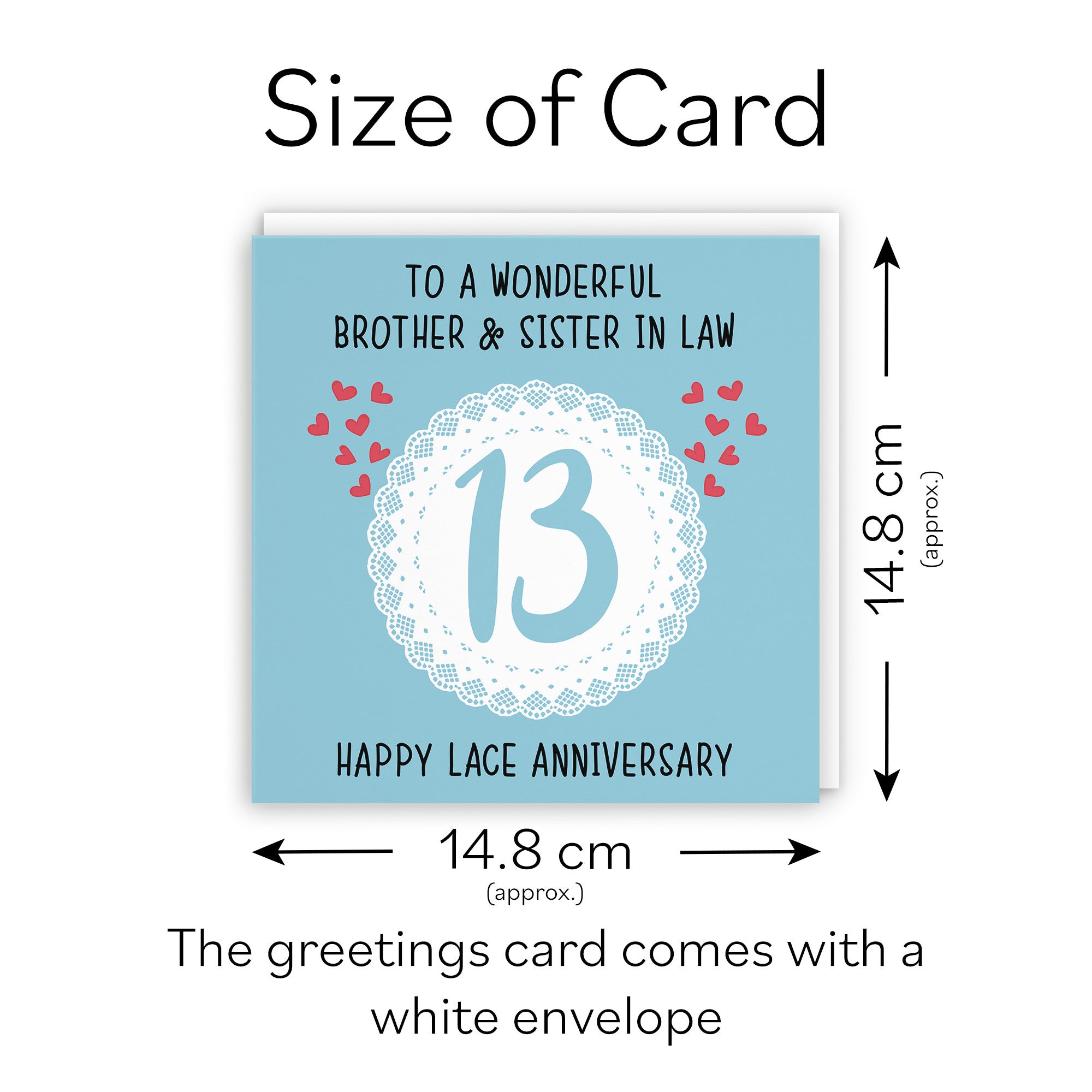 13th Brother And Sister In Law Anniversary Card Iconic - Default Title (TH02507)