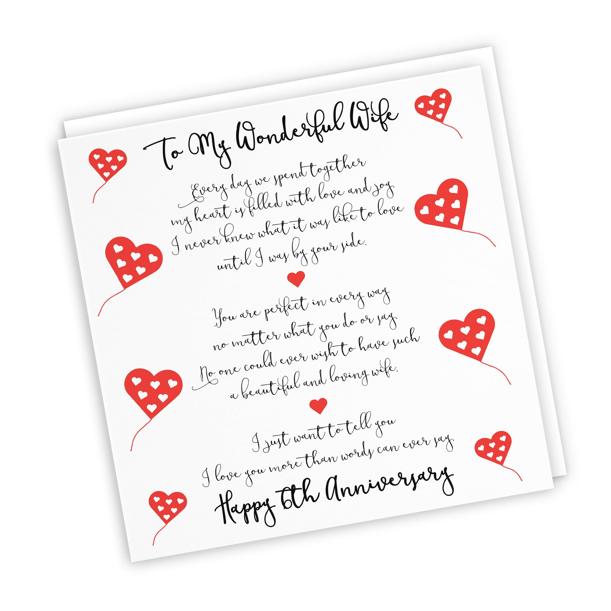6th Wife Anniversary Card Romantic Verses - Default Title (TH02515)