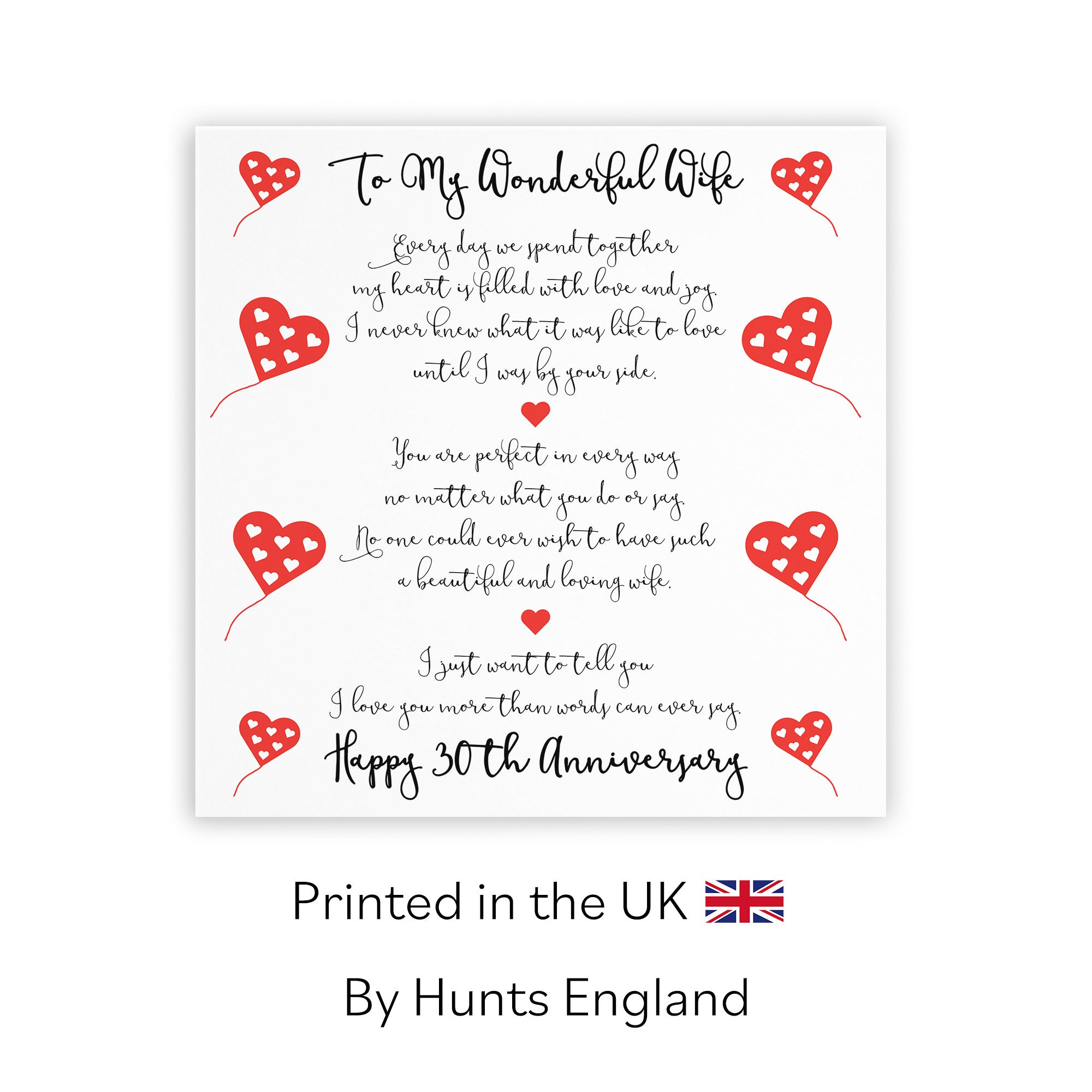 30th Wife Anniversary Card Romantic Verses - Default Title (TH02517)