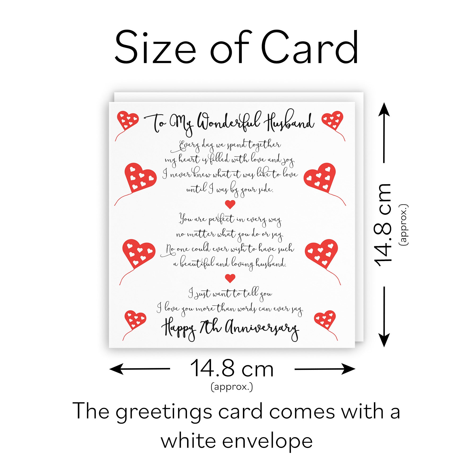 7th Husband Anniversary Card Romantic Verses - Default Title (TH02518)