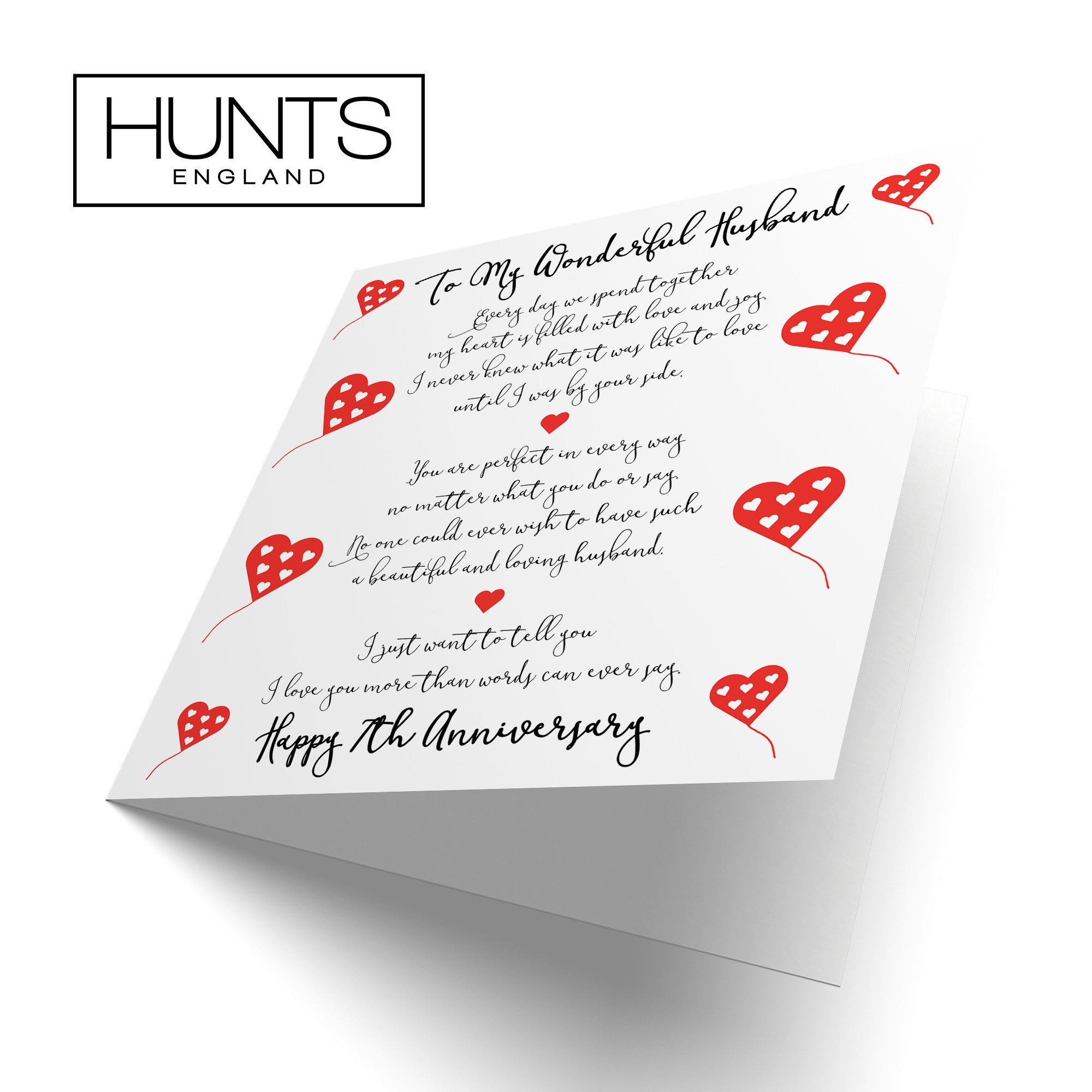 7th Husband Anniversary Card Romantic Verses - Default Title (TH02518)