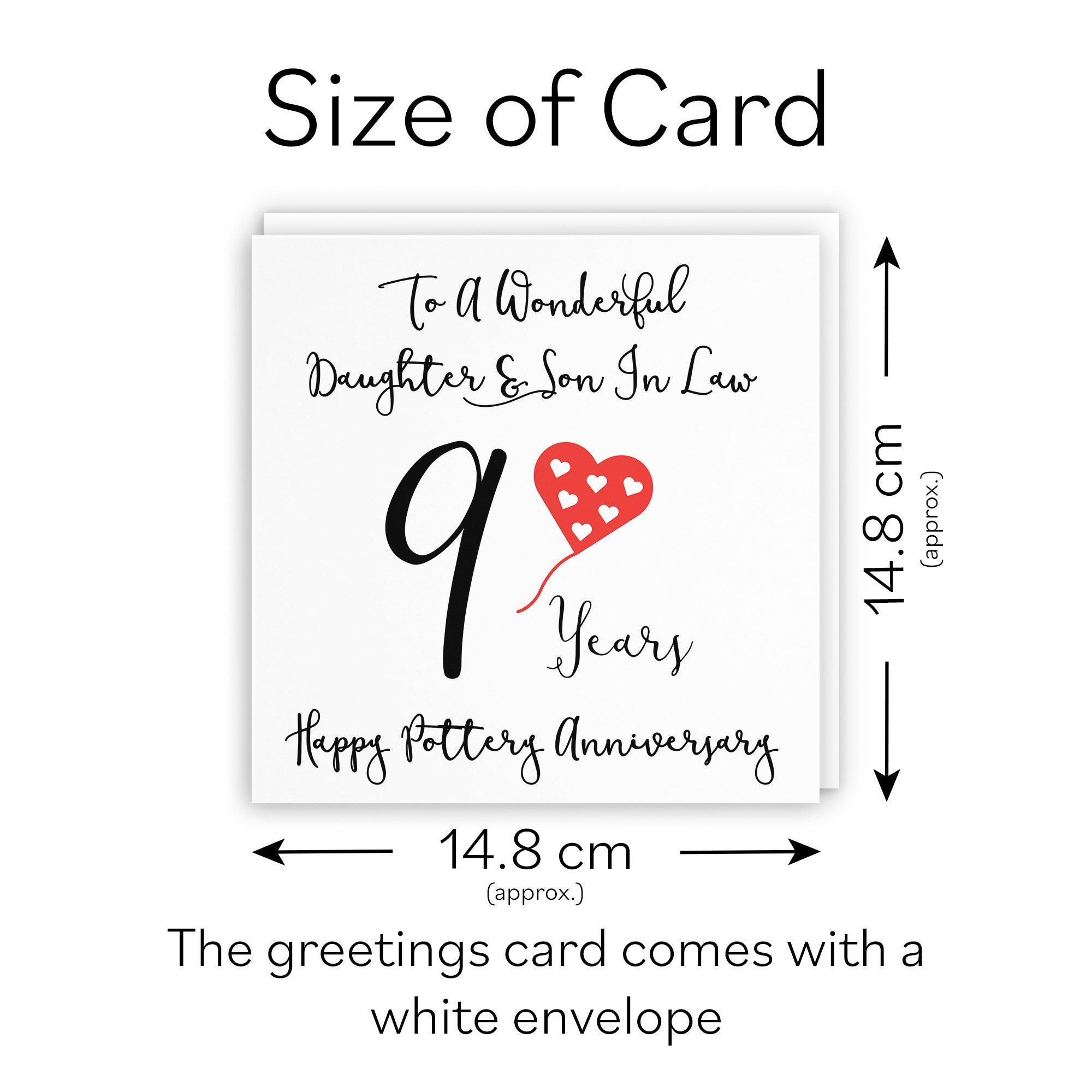 9th Daughter And Son In Law Anniversary Card Love Heart - Default Title (TH02519)
