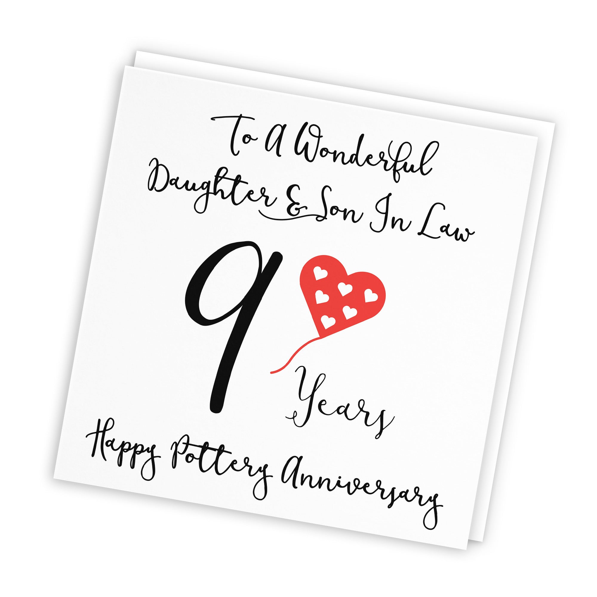 9th Daughter And Son In Law Anniversary Card Love Heart - Default Title (TH02519)