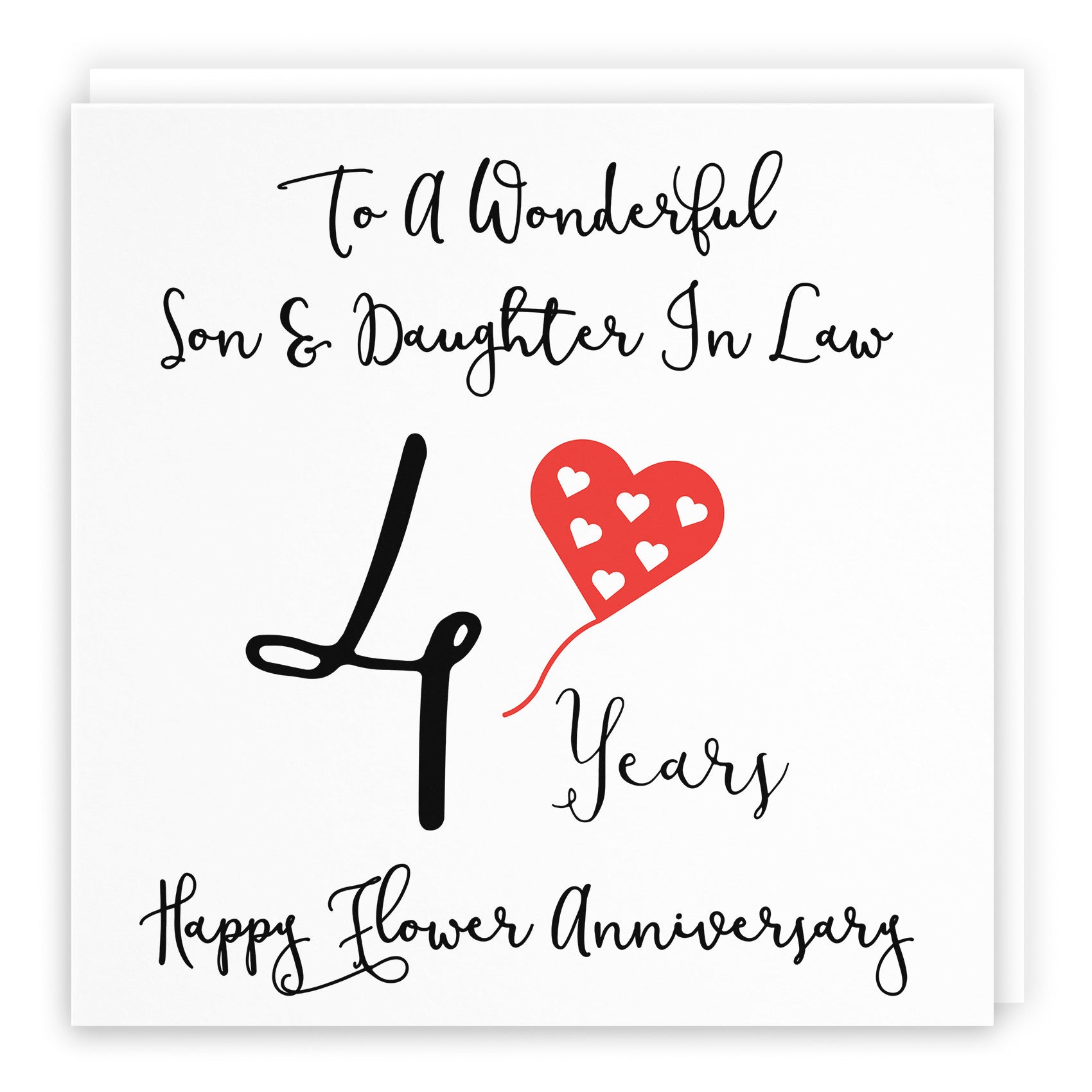 4th Son And Daughter In Law Anniversary Card Love Heart - Default Title (TH02521)