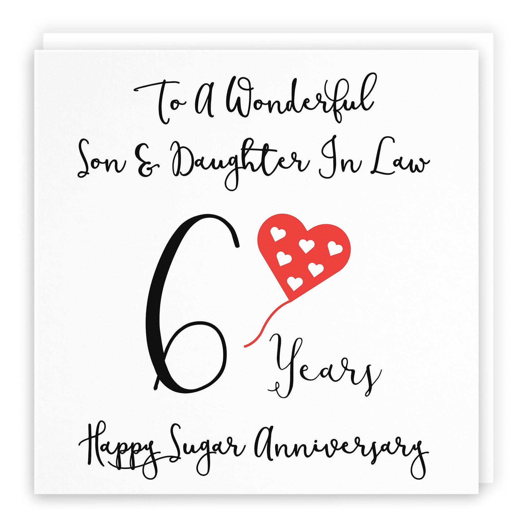 6th Son And Daughter In Law Anniversary Card Love Heart - Default Title (TH02522)