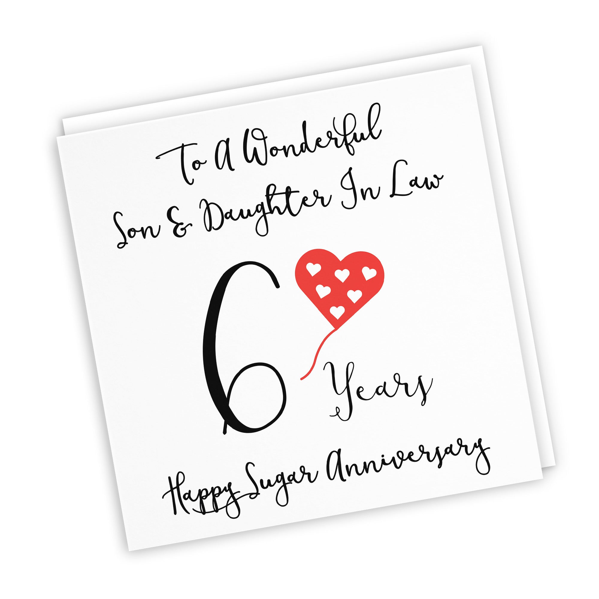 6th Son And Daughter In Law Anniversary Card Love Heart - Default Title (TH02522)