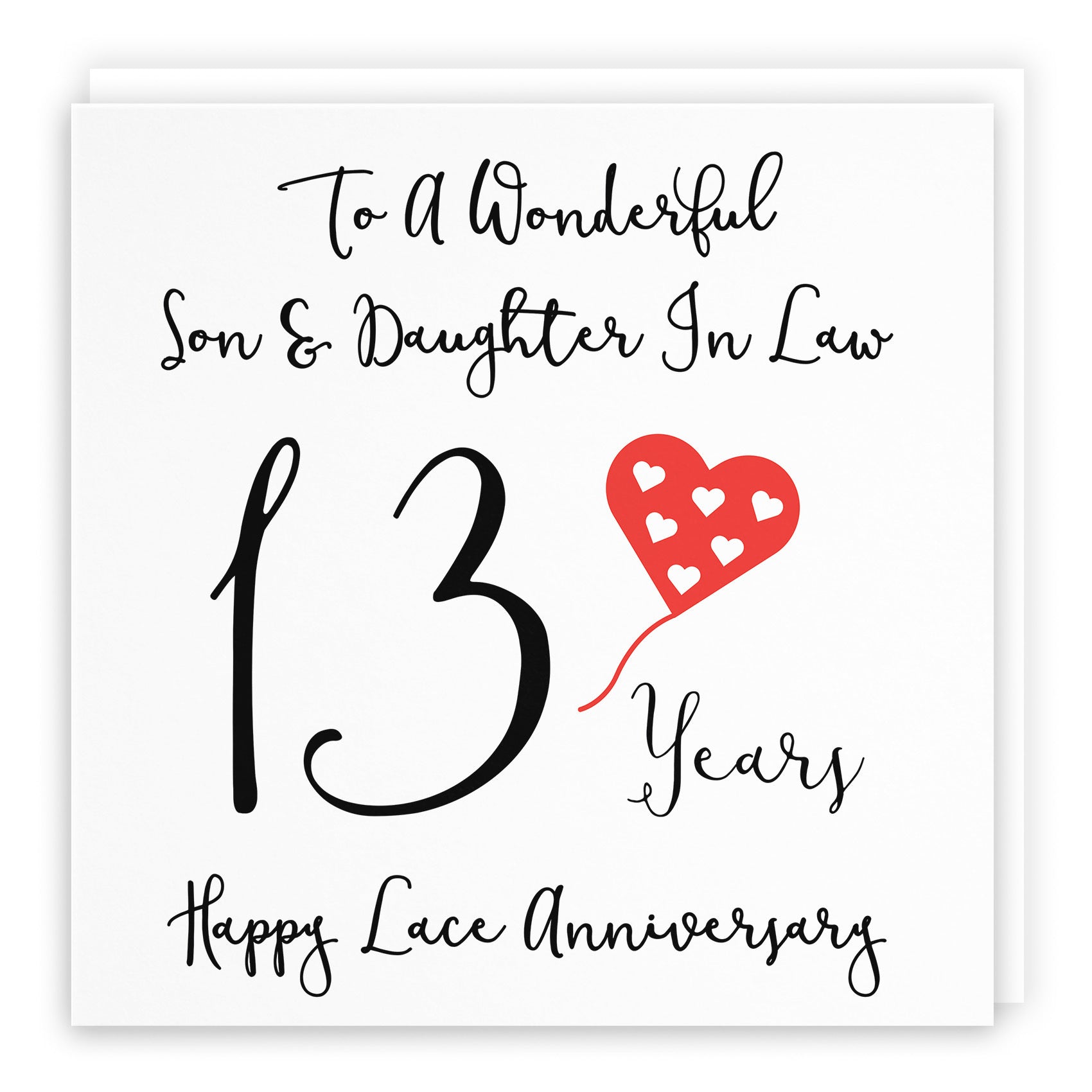 13th Son And Daughter In Law Anniversary Card Love Heart - Default Title (TH02524)