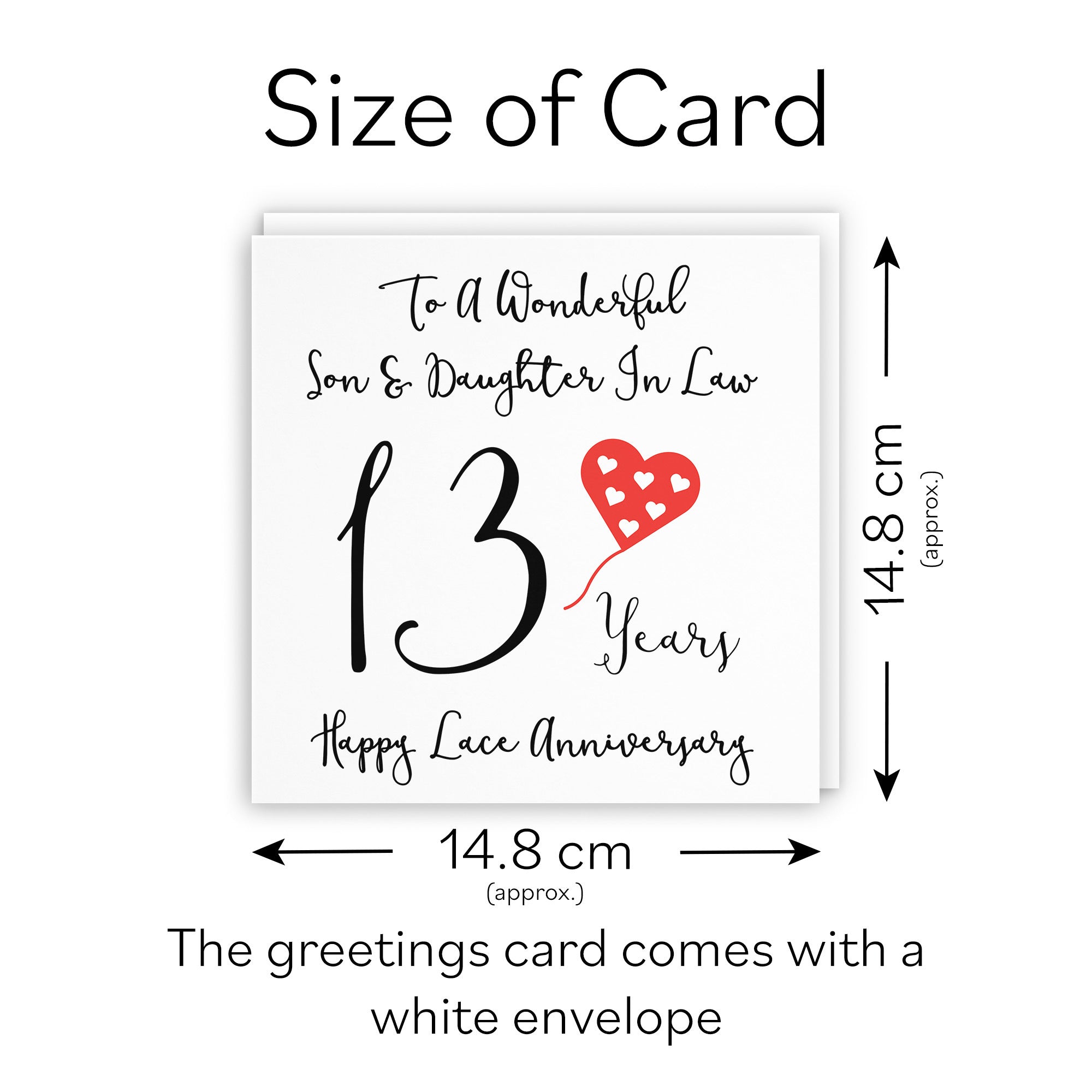 13th Son And Daughter In Law Anniversary Card Love Heart - Default Title (TH02524)