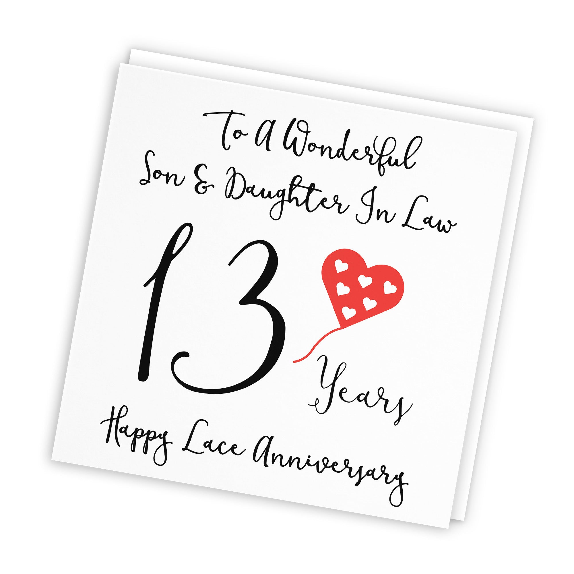 13th Son And Daughter In Law Anniversary Card Love Heart - Default Title (TH02524)