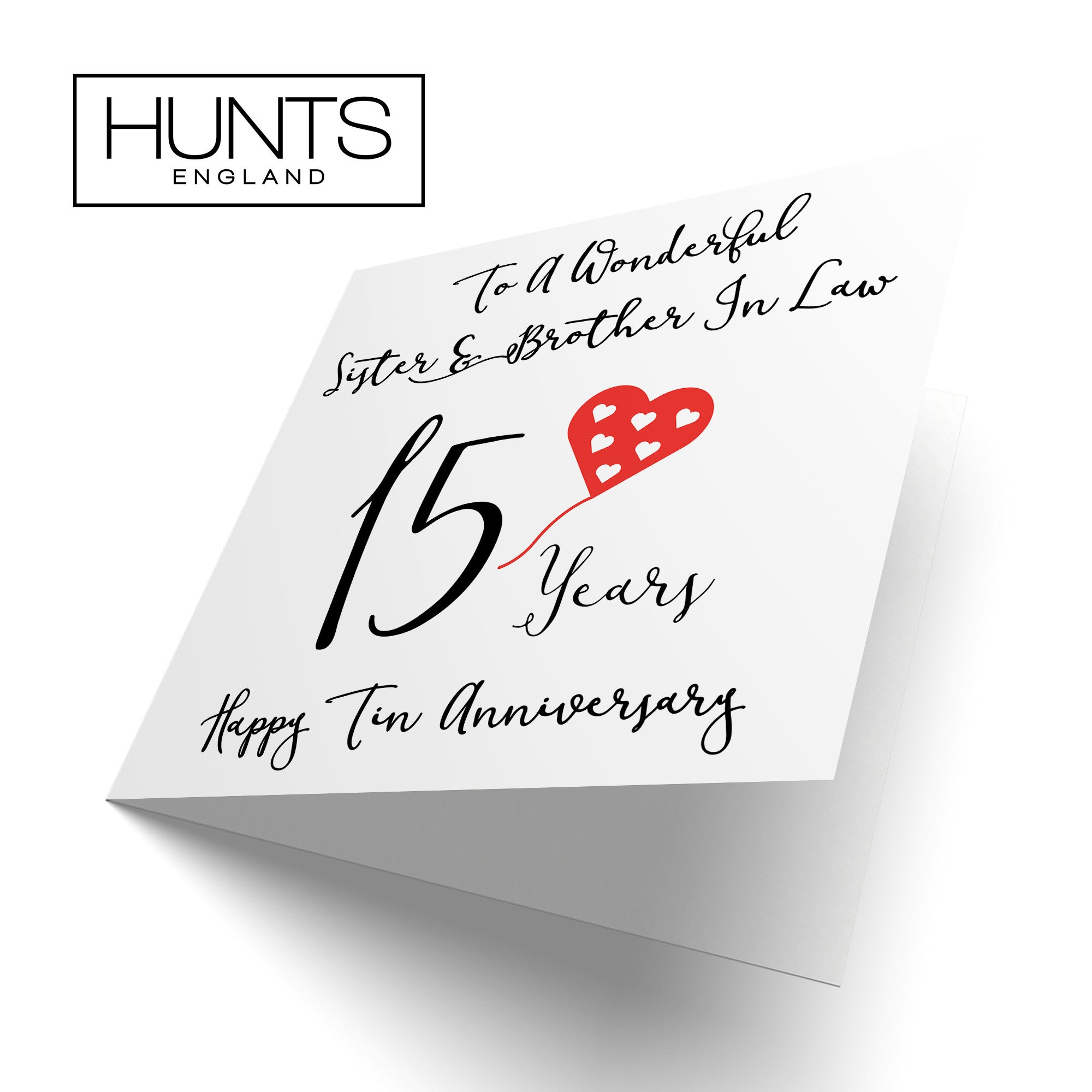 15th Sister And Brother In Law Anniversary Card Love Heart - Default Title (TH02526)