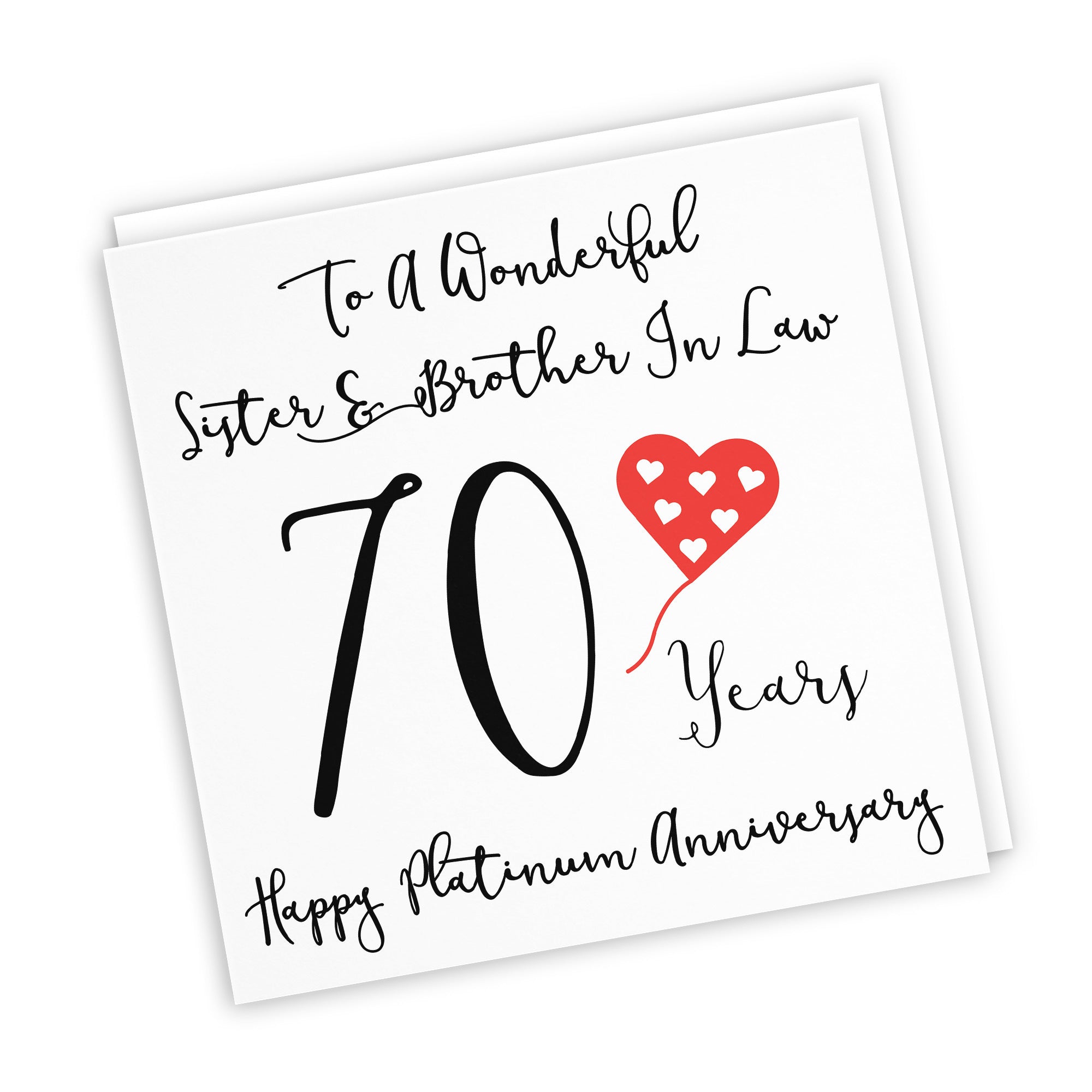 70th Sister And Brother In Law Anniversary Card Love Heart - Default Title (TH02527)