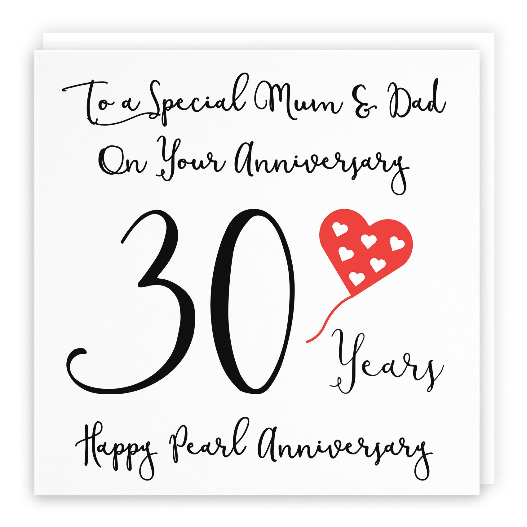 30th Mum And Dad Anniversary Card Love Heart - Default Title (TH02528)