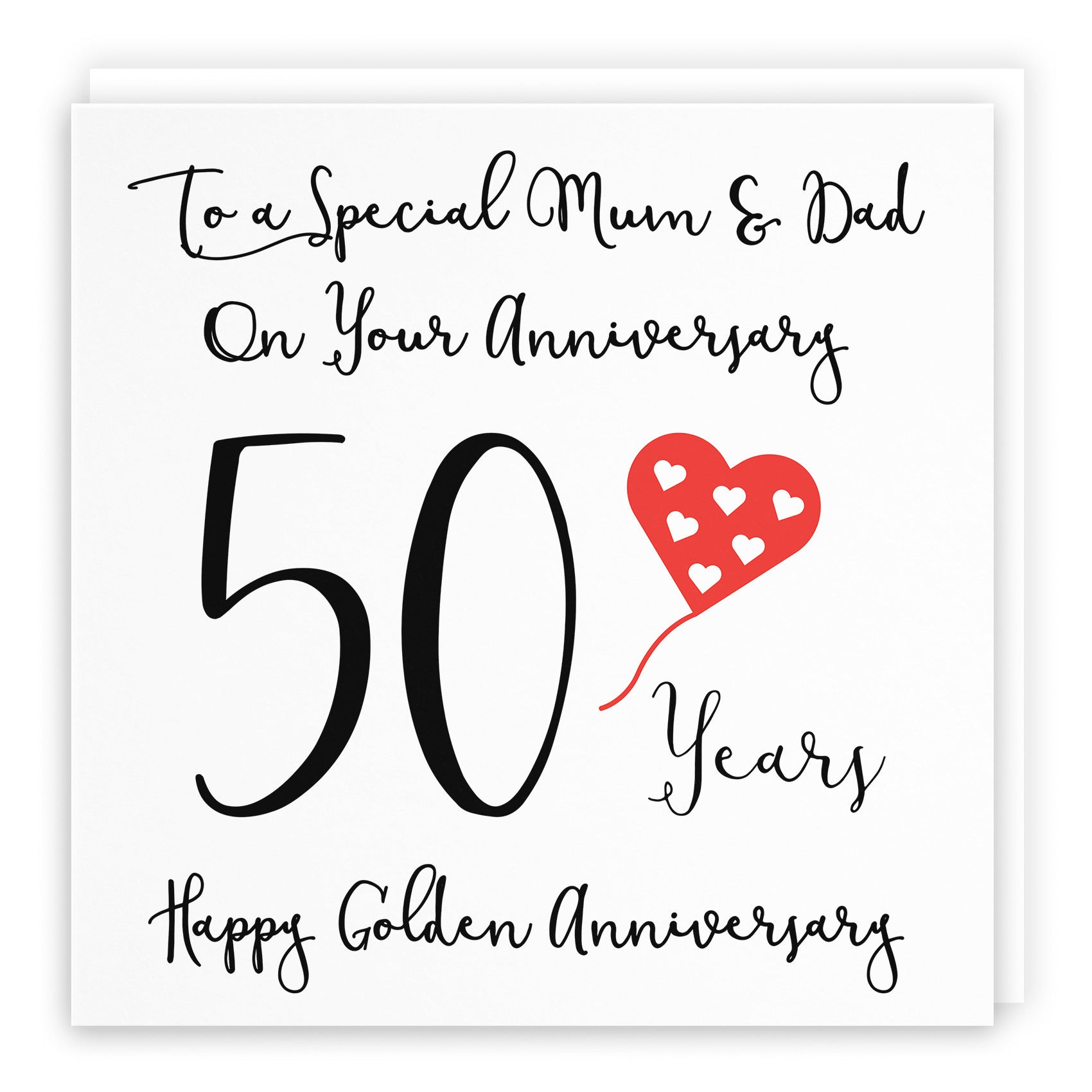 50th Mum And Dad Anniversary Card Love Heart - Default Title (TH02530)